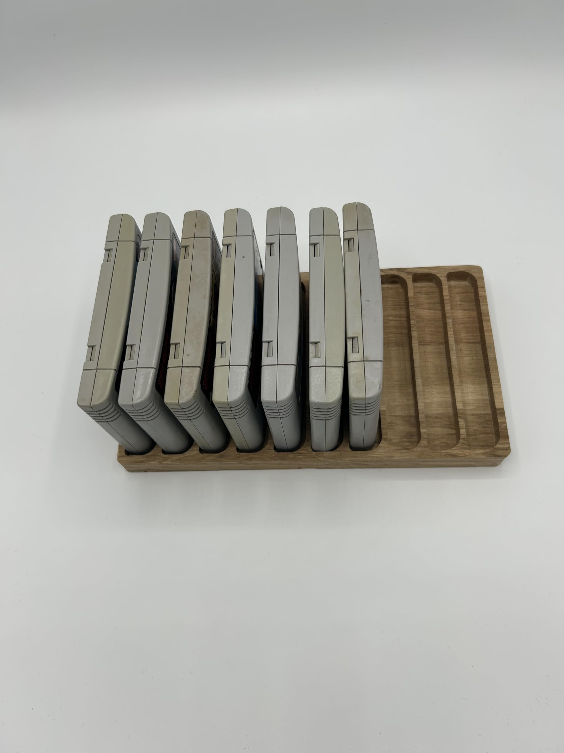 Generisch Support de jeu pour 10 Super Nintendo SNES PAL, bois de chêne véritable
