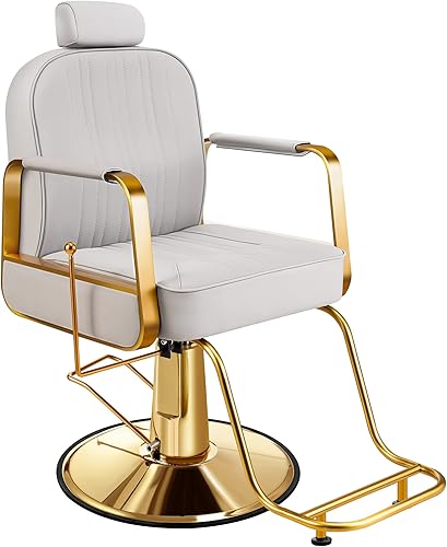 Basha - Silla de peluquero reclinable para estilista silla de pelo multiusos con bomba hidráulica silla de peluquería profesional silla de champú