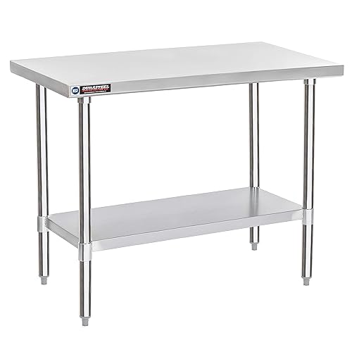 DuraSteel - Mesa de trabajo de acero inoxidable para alimentos (grado comercial)