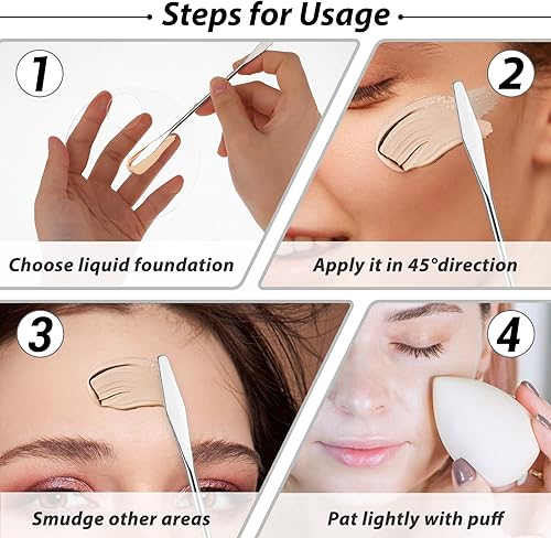 3pcs Stainless Steel Cosmetic Makeup Palette Professional Mixing Makeup Palette Spatula Makeup Artist Tool Beauty Salon Color Cream Mixing Tray Nail Art Palettes for Eye Shadow Eyelash Pigment Blend