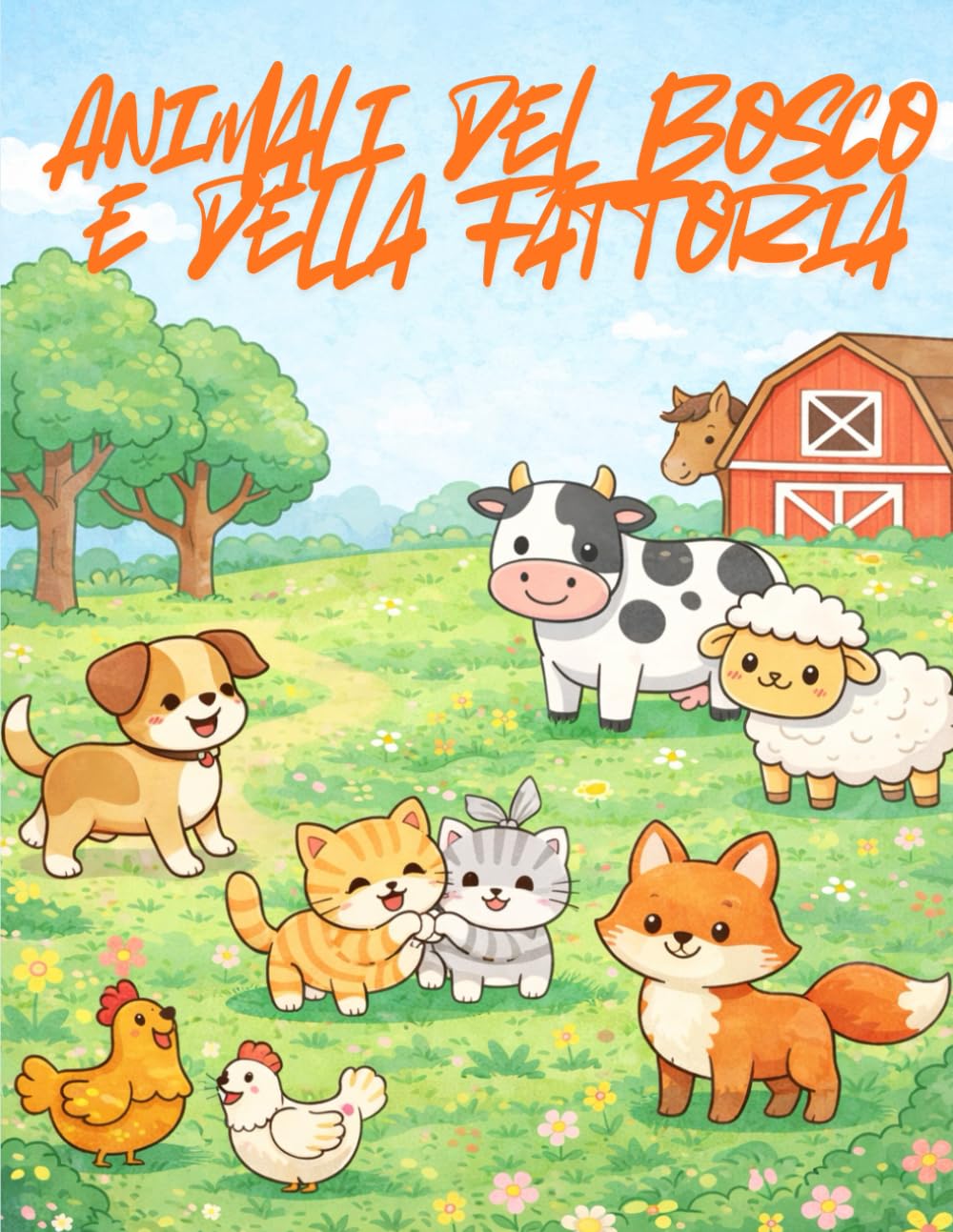 Animali del Bosco e della Fattoria: Libro da colorare con gli animali della fattoria per bambini.