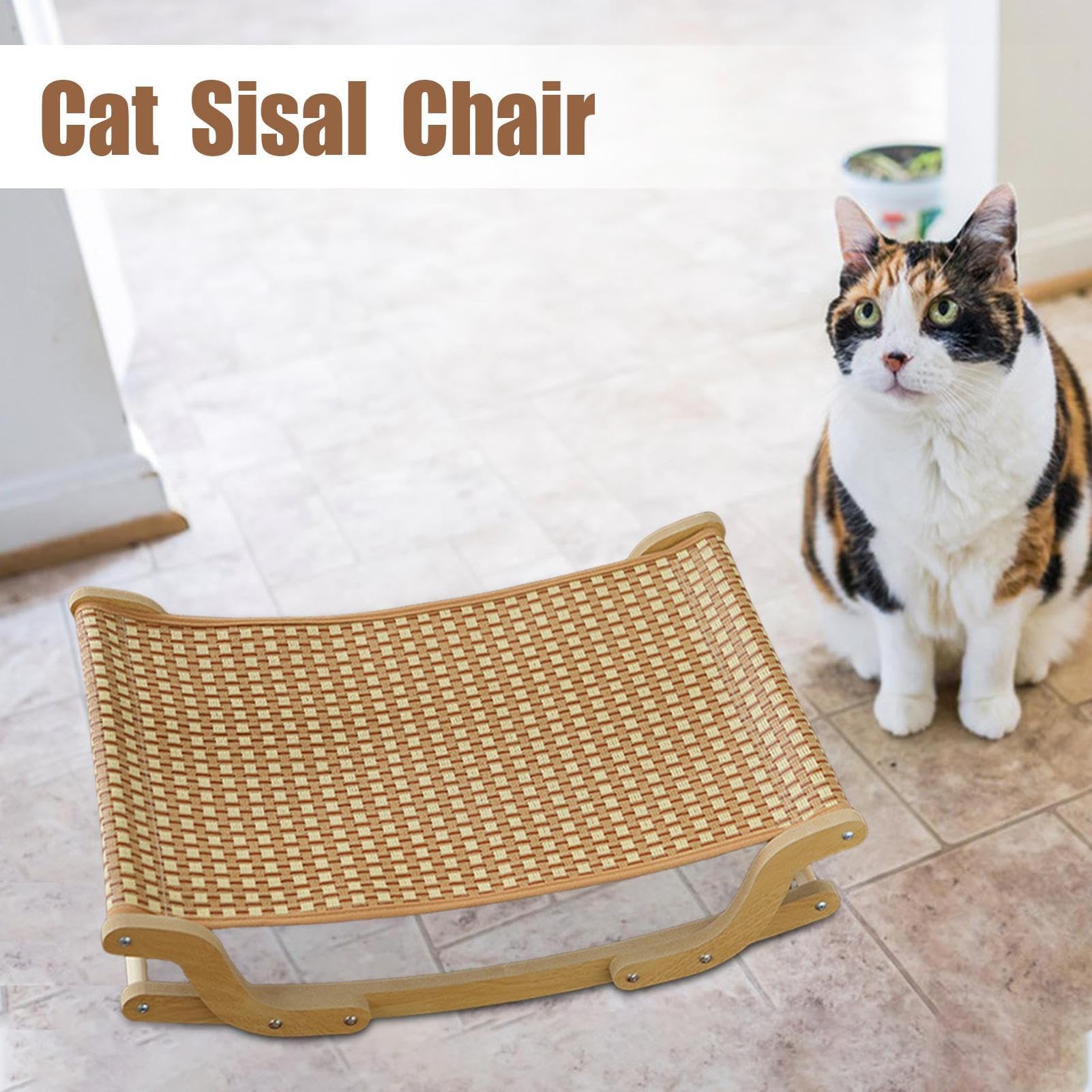 Hamaca para gatos – 54,5 x 36,3 x 15,5 cm, refrescante sofá balancín de sisal para mascotas | sala de estar, balcón, jardín, viajes, ventana de juego, al aire libre, hogar, apartamento, caliente