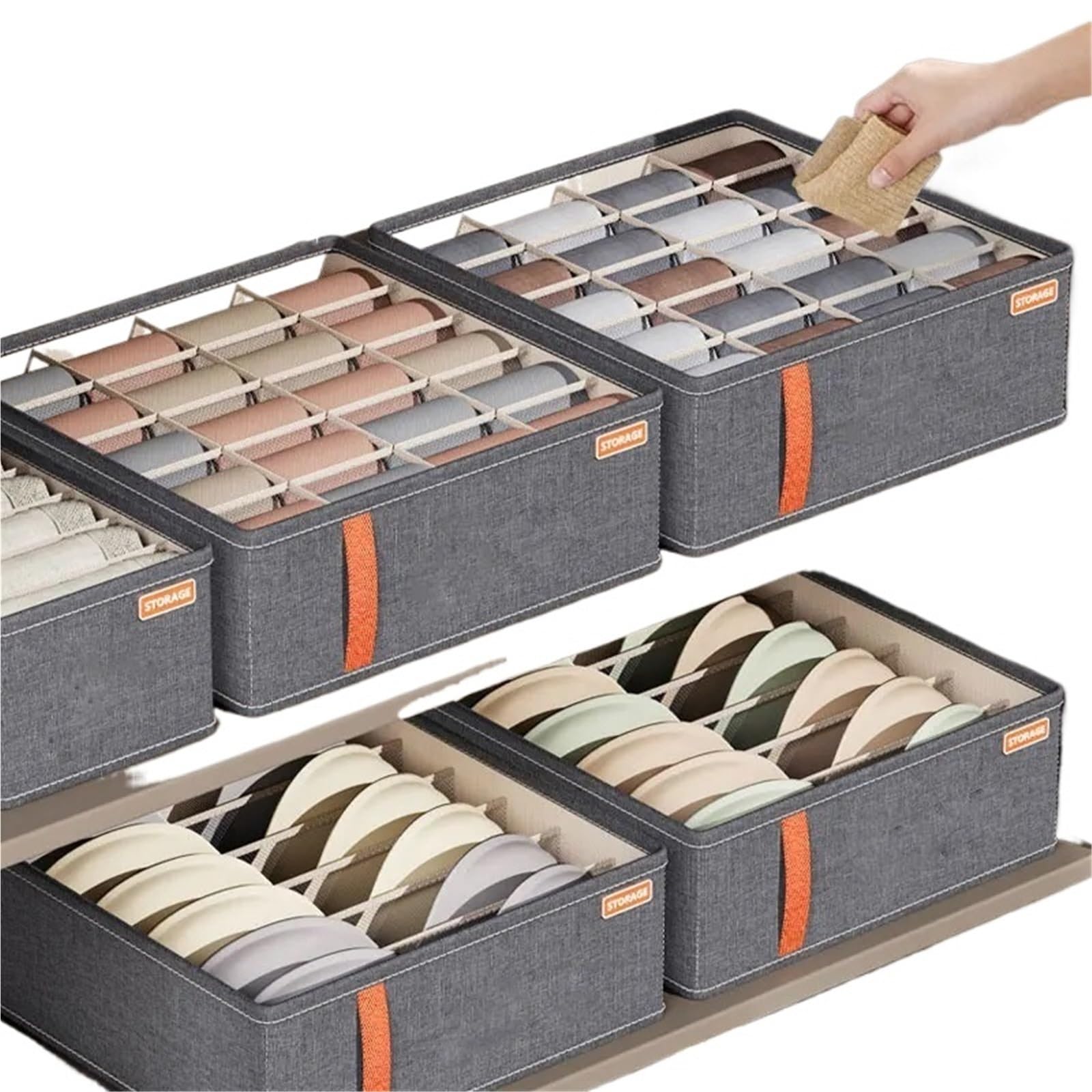 Organizzatore per cassetti della Biancheria Intima, Scatola per riporre Calzini, Reggiseno, Armadio per Camera da Letto, Abbigliamento