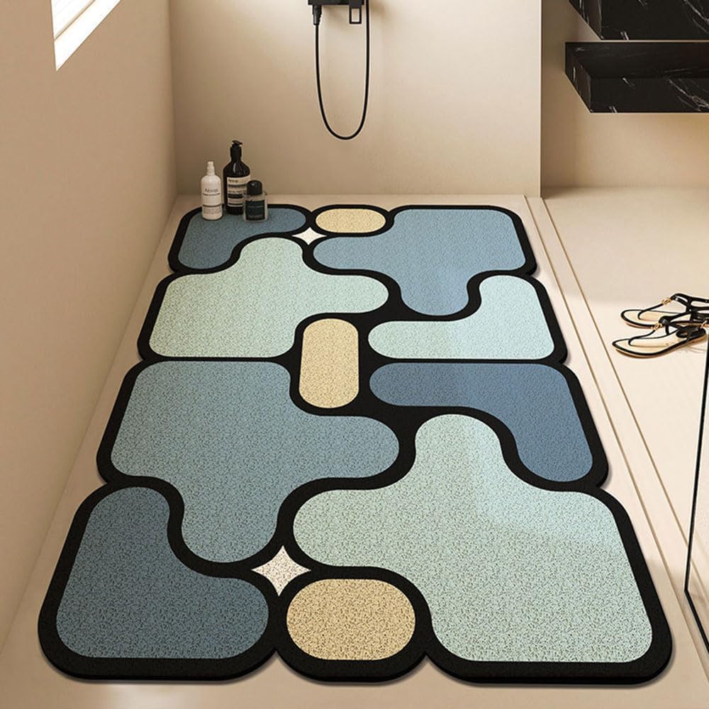 Tapis de Bain en luffa en Caoutchouc Souple à séchage Rapide, adapté aux sols de Douche