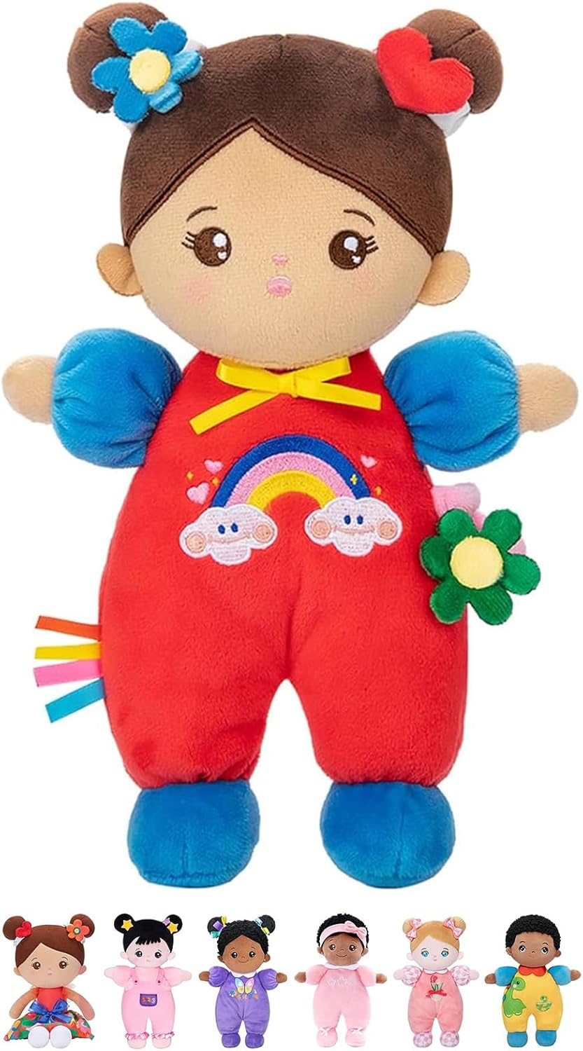 OUOZZZ Soft Hispanic Baby Doll 10 Inch for 1 Year Old Girls - Safe Plush Latino Toddler Toy Birthday Gift