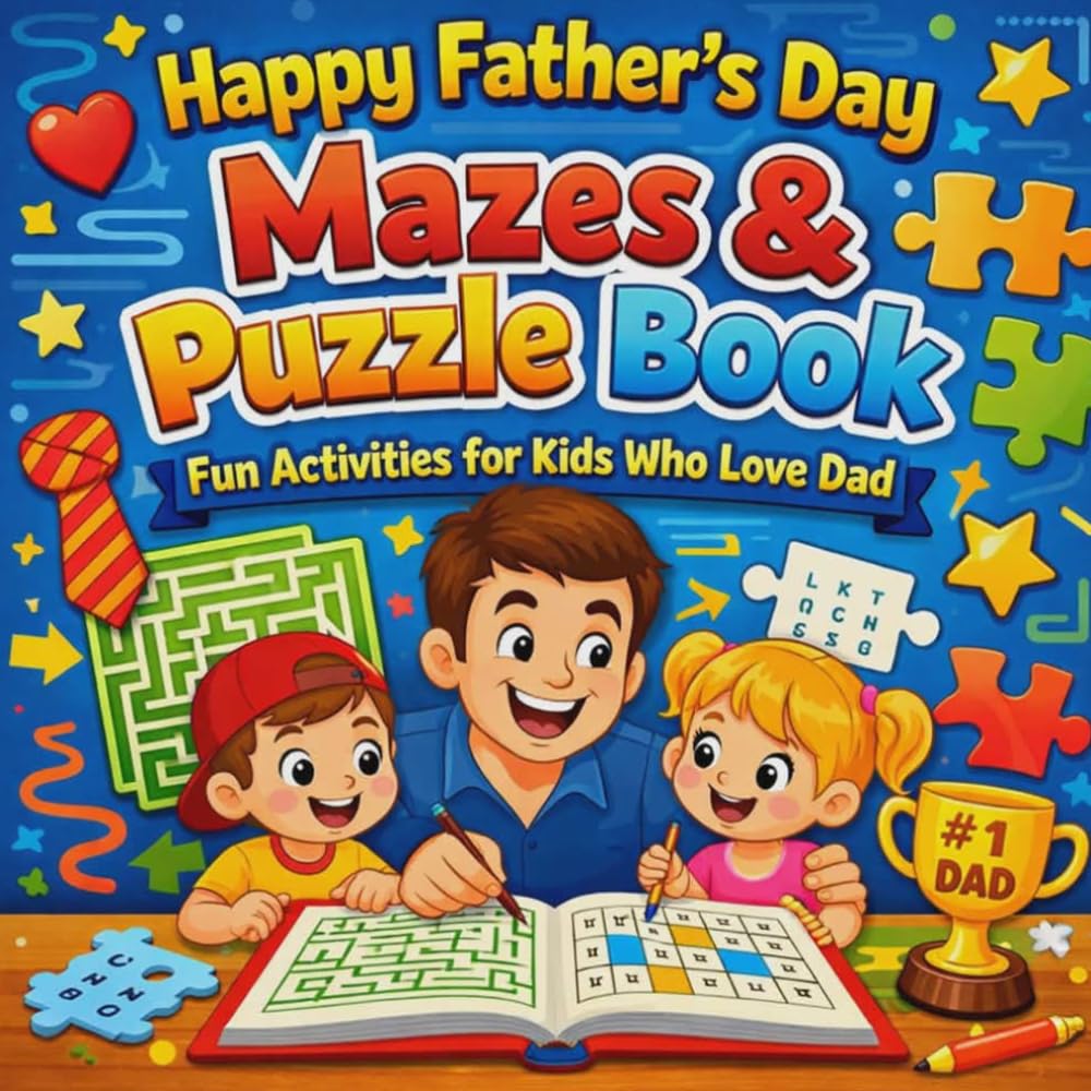 Happy Father’’s Day Mazes & Puzzle Book: Fun Activities for Kids Who Love Dad