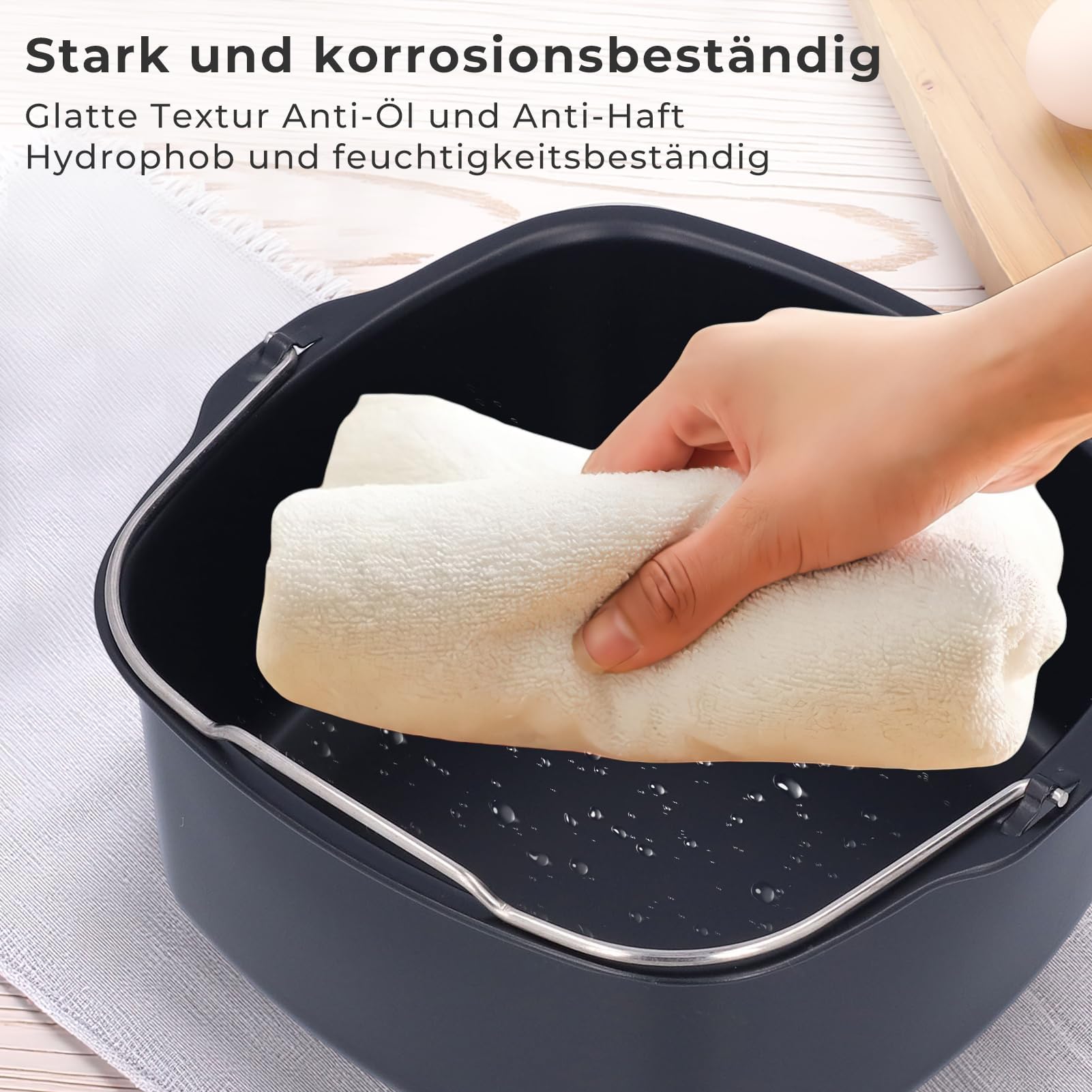 Ejoyous Foremka do frytkownicy na gorące powietrze, forma do pieczenia ciasta, Airfryer, akcesoria, patelnia do pieczenia chleba, frytkownica do HD9925 HD9860 HD9905 01 (18 cm), EJOYOUSO62CYS8TFK-11