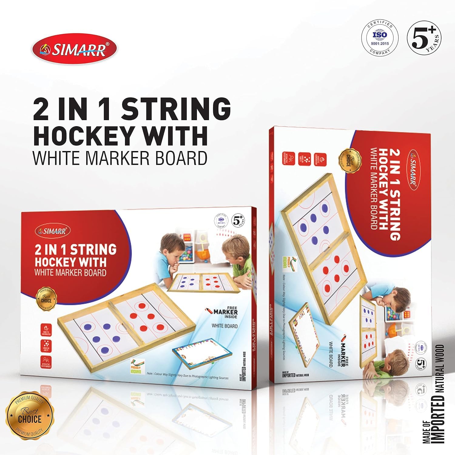 NEO9 Board Game 2 in 1 String Hockey Game with White Marker Board, Fast Sling Puck Game for Kids and Adults for All Age.