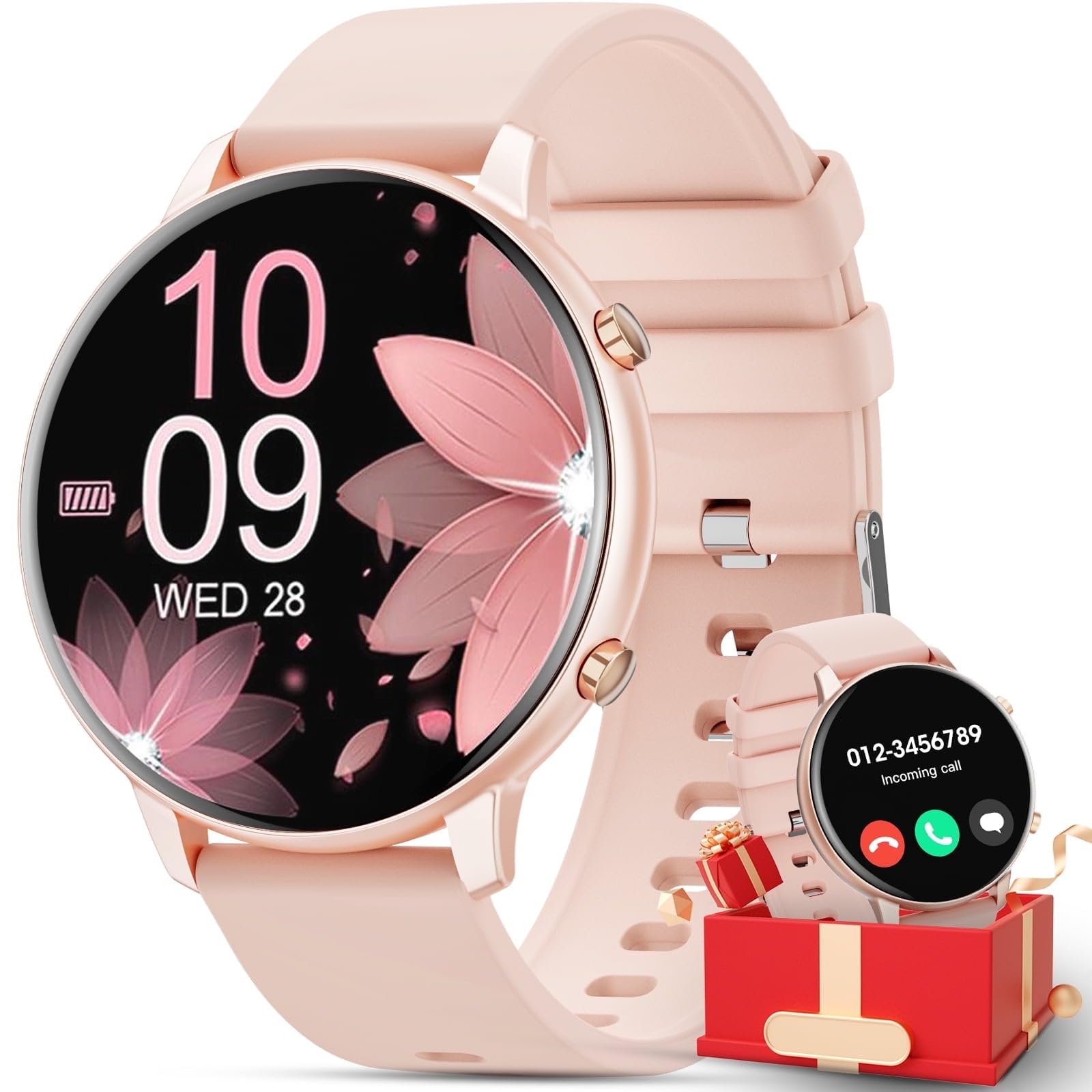 2025 New Women's Smart Watch 1.39 inch, with Answer Make Call Message Reminder Function, with Fitness Tracker,fits for Android iPhone Devices?Pink?