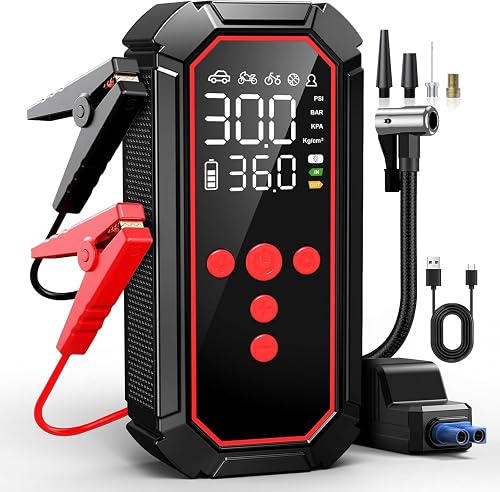 4000A Car Jump Starter Power Pack with Air Compressor, 160