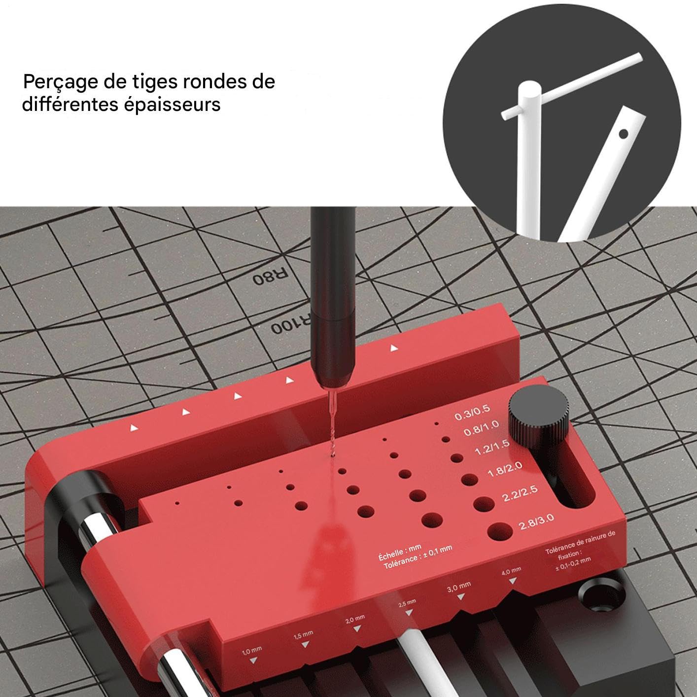 Plantilla De Guía Para Perforación,Localizador De Posicionamiento | Para Trabajar Madera - Localizador De Agujeros De Punzonado | Para Carpintería, Banco de trabajo, Posicionamiento de Modelo y
