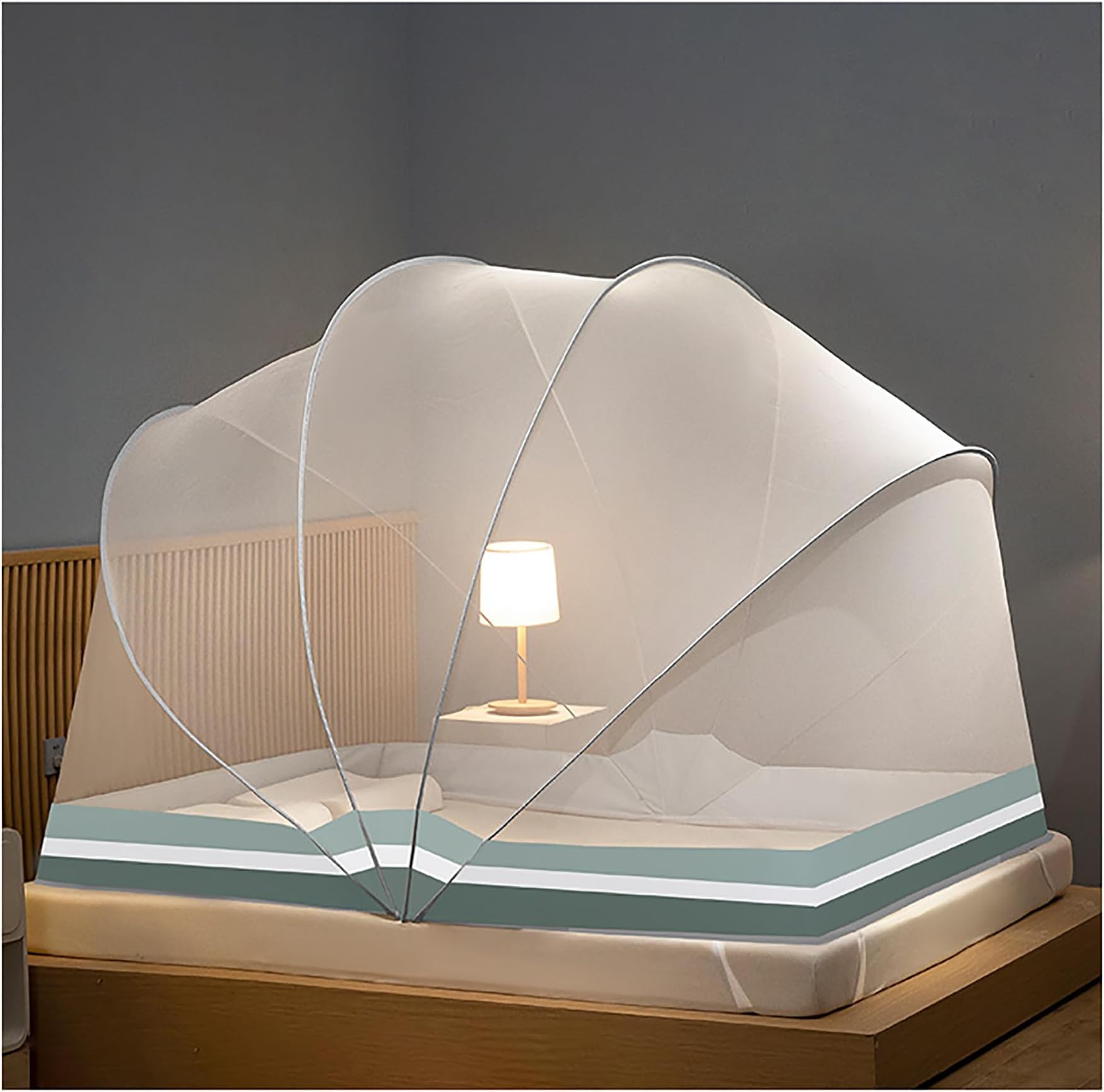 Bed Netting Canopy Folding Mosquito Net for Bed Cover Tent Portable Tent Pop Up Mosquito Net Mosquito Screen for Bed Frame,B,Twin 1
