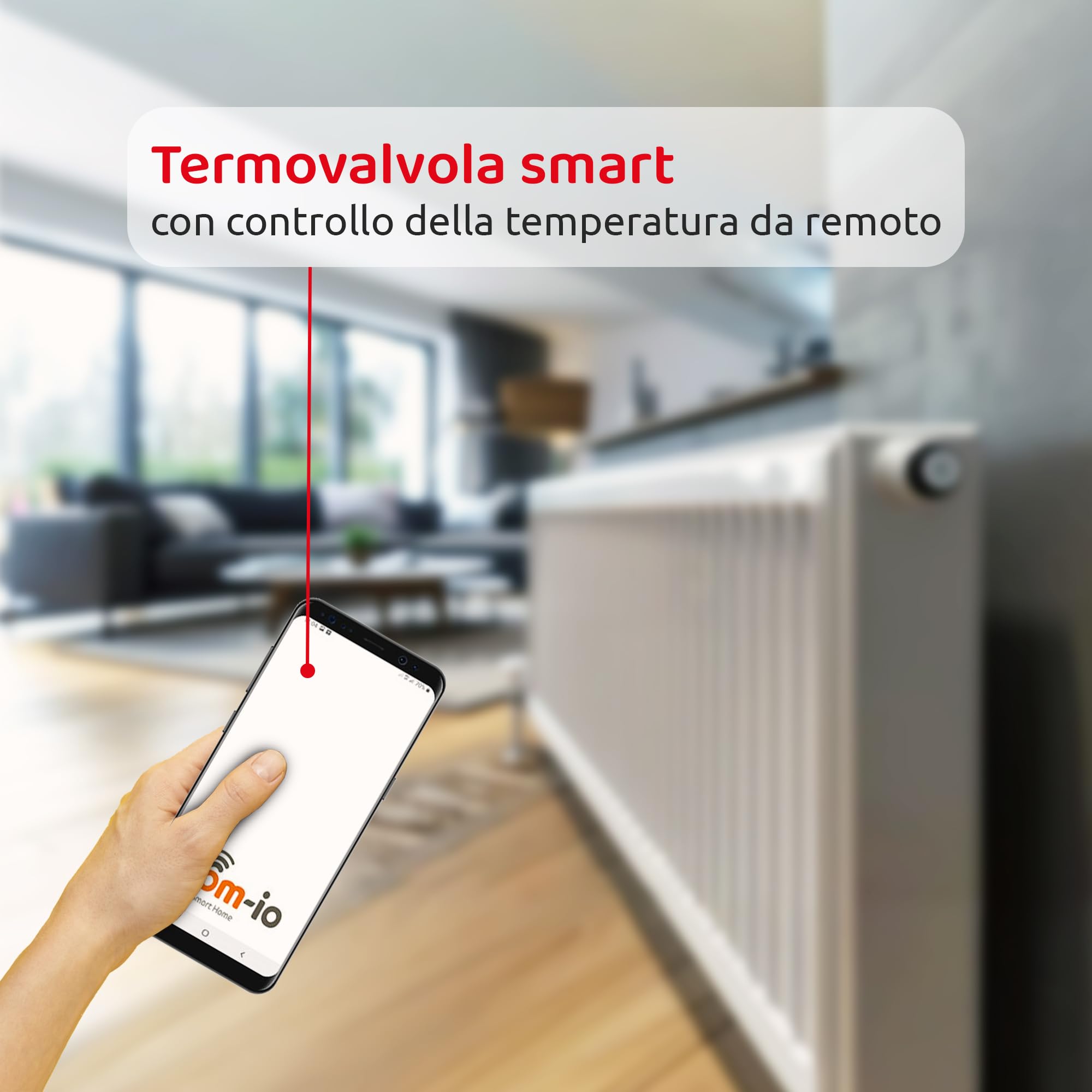 HOM-KIT-TERMOV2 Kit Valvole Termostatiche Smart WiFi, Testa Termostatica e Gateway Zigbee per Controllo Intelligente Riscaldamento, Compatibile Alexa e Google Home