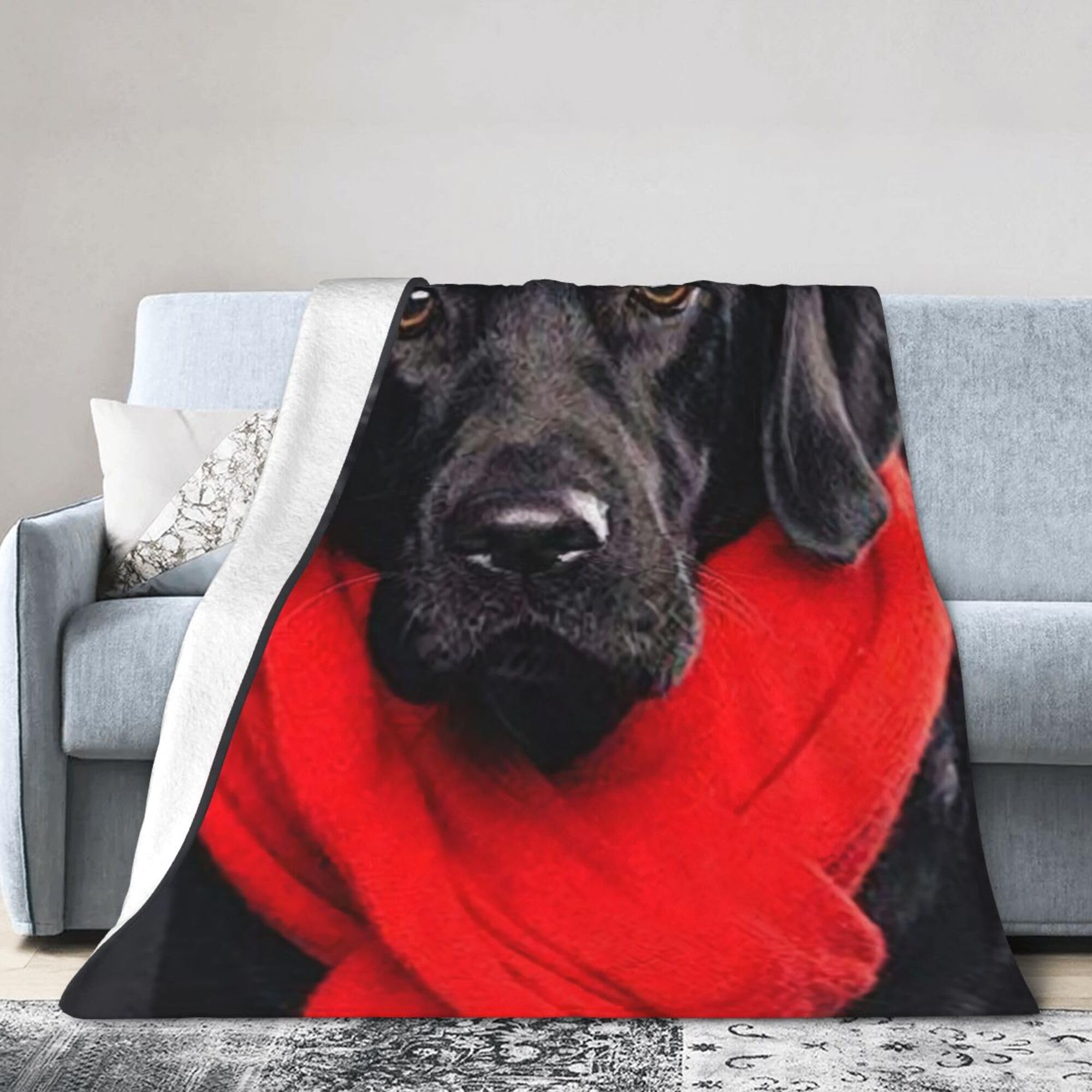 Melbrakin Black Labrador Retriever Blanket Super Soft Flannel Blanket Comfy Cozy Throw Blanket Couch Lightweight Blankets For Living Room Bedroom 60"X50"