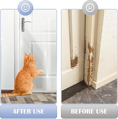 Miniatura 3 de Protector de arañazos de puerta de 400 x 8.3 pulgadas, cinta disuasoria antiarañazos, almohadilla ultra duradera para gatos y perros, protector de