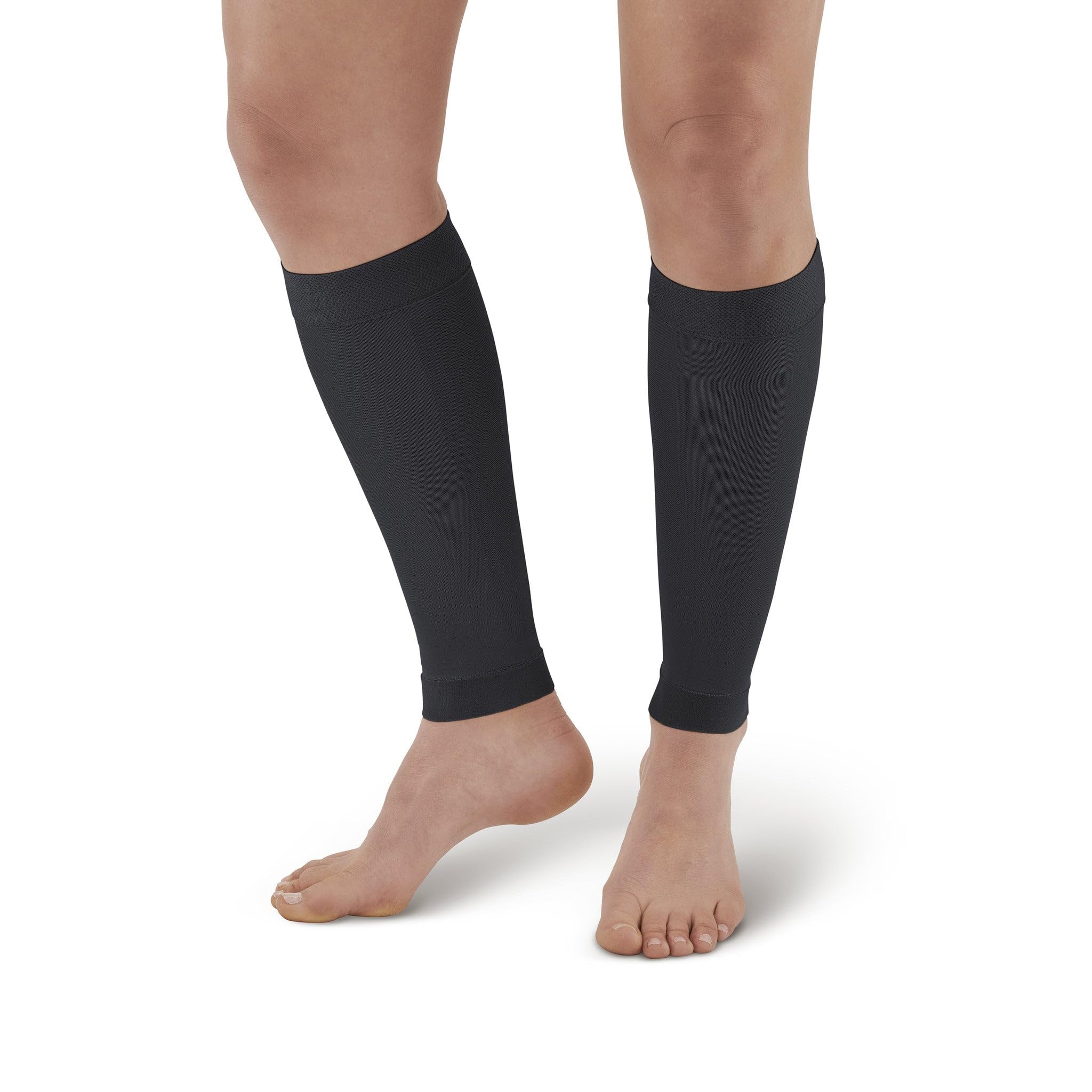 Ames Walker AW Style 5101 Microfiber 20-30 mmHg Firm Compression Leg Sleeves Black Small