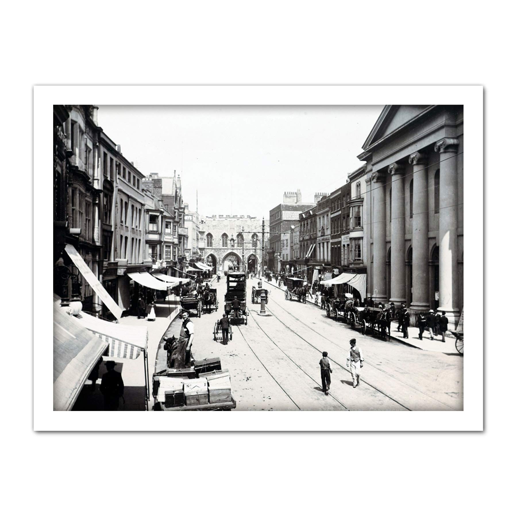 Artery8 Stuart High Street Southampton Vintage Photograph Artwork Framed Wall Art Print 18X24 Inch