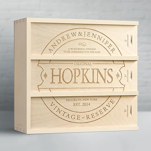 Miniatura 6 de Caja de vino de aniversario vintage familiar