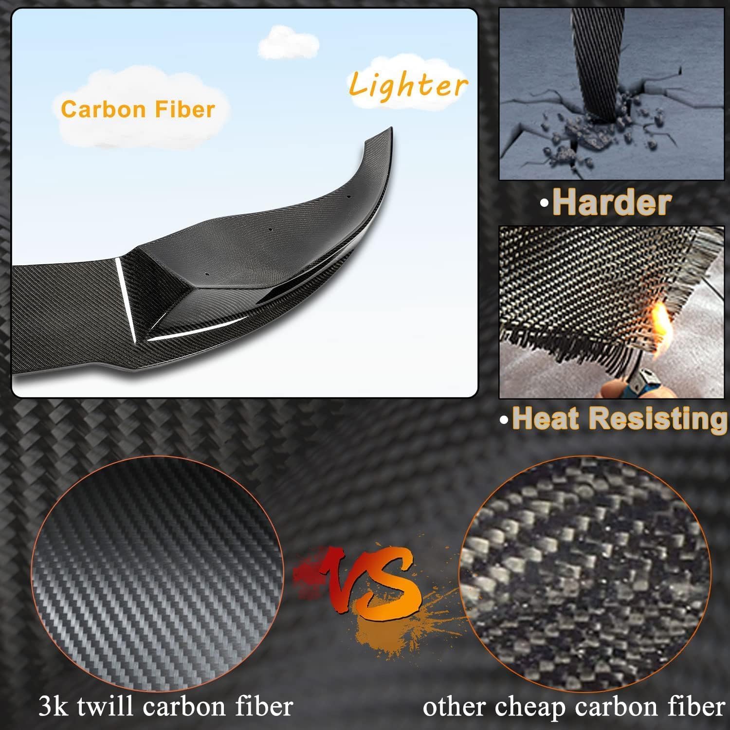 X5 Carbon Fiber Front Lip Compatible with BMW X5 G05 M Sport 2019-2022 Front Splitter, UV-Resistant High-Gloss Finish, Lightweight & Durable, Auto Parts Anti-Collision Protection