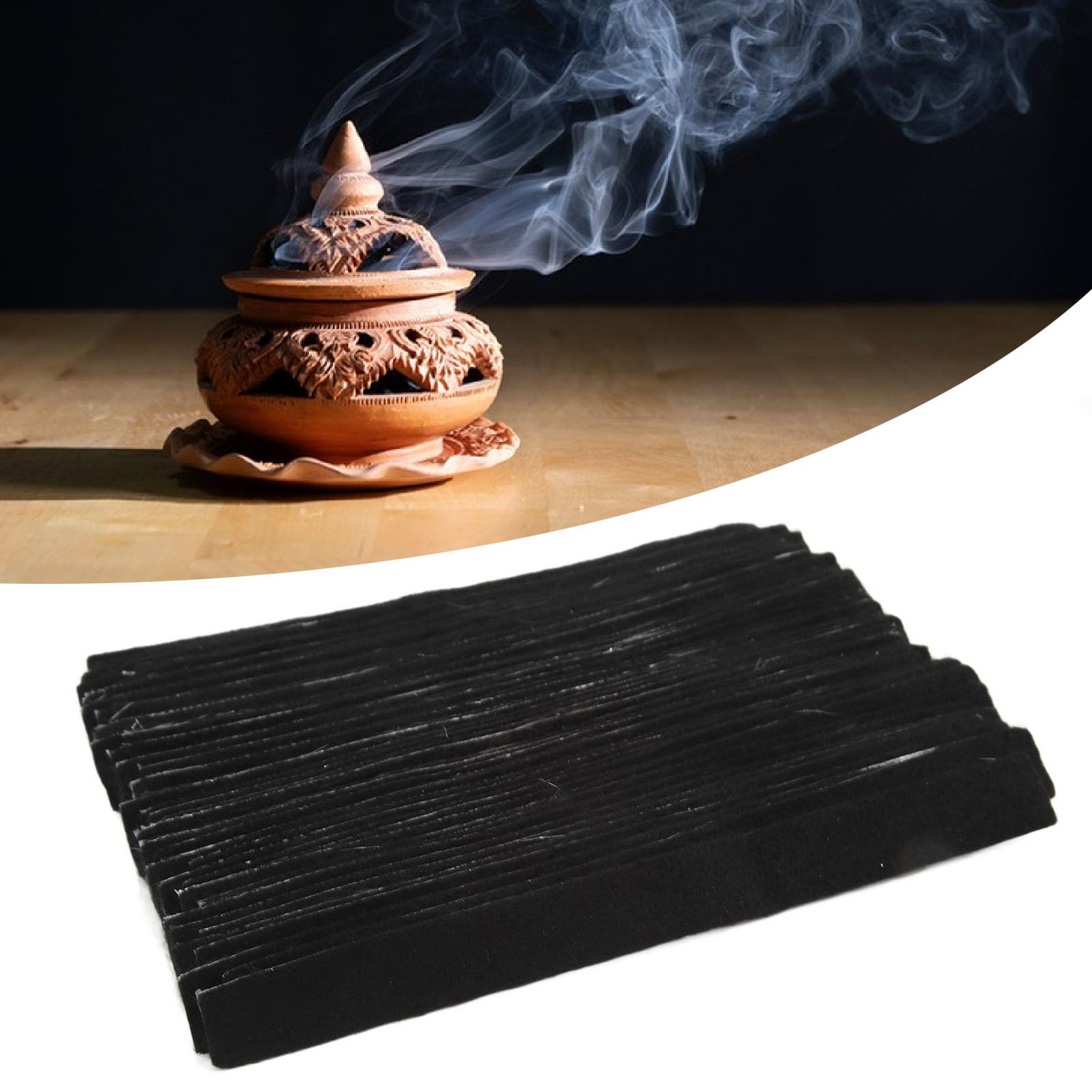 50pcs Fireproof Heat Insulation Incense Burner Ash Catcher Pad, Long Strips Cotton with Ash Catcher for Incense Burners