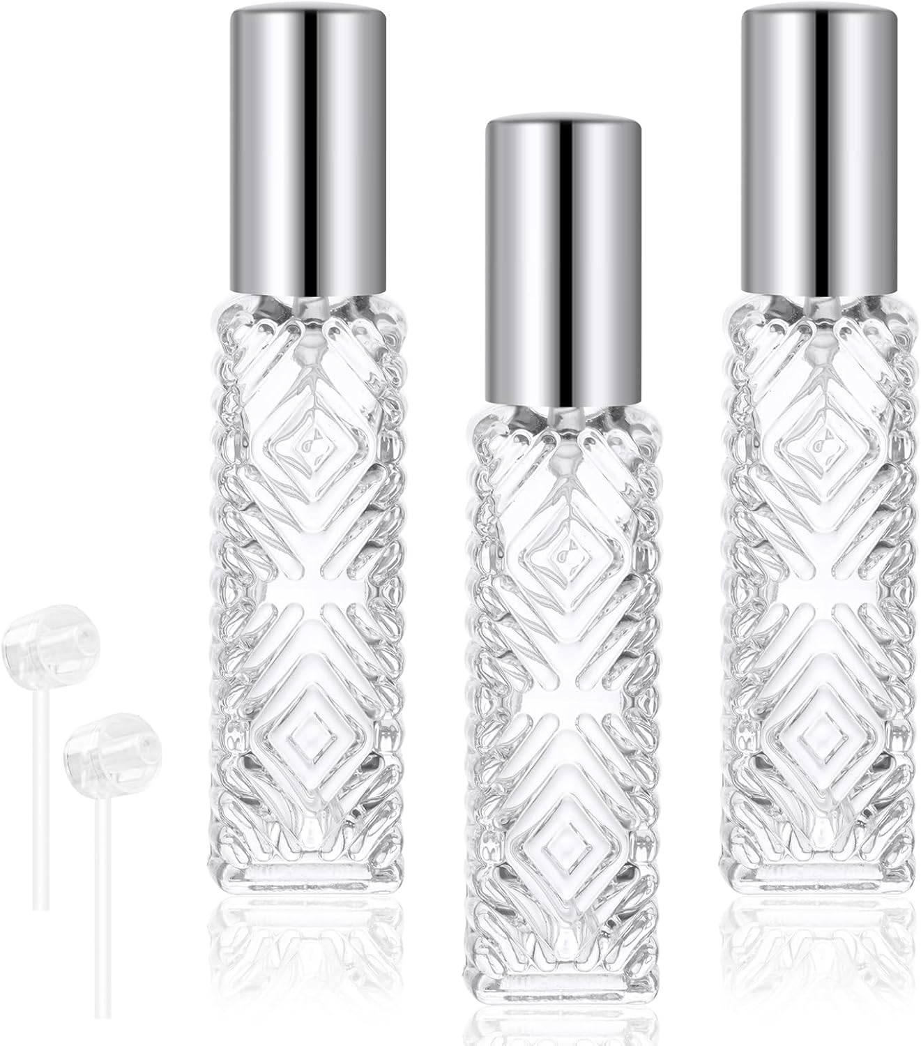 AOOWU Atomizer do perfum szklanych, 3 szt. szklane butelki perfum 12 ml, przenośna szklana butelka perfum z 2 szt. pipet, wielokrotnego napełniania szklana butelka do rozpylania na podróż, randkę
