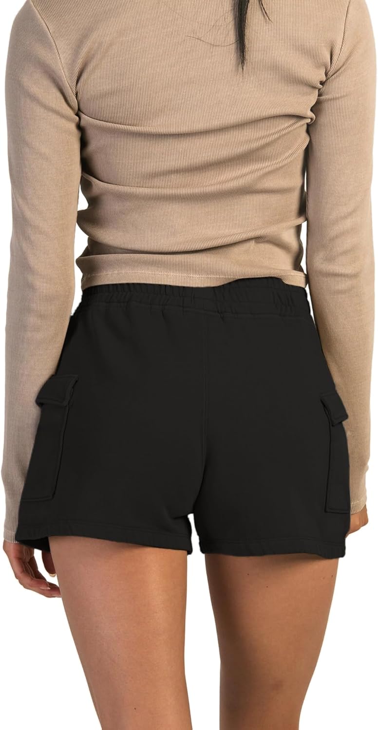 Women Workout Fitness Lounge Comfy Sweat Shorts Athletic Running Drawstring Terry Cotton Shorts - Image 2