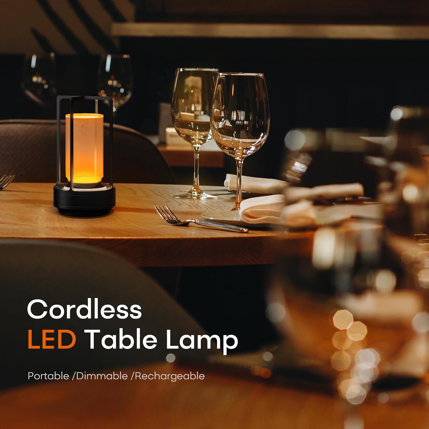 Portable Rechargeable Metal Table Lamp - Image 2