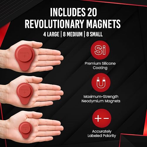 Miniatura 4 de MagnetRX Kit de imanes biomagnéticos de neodimio  Imanes para Biomagnetismo Médico  Imán Dr. Goiz para biomagnetismo Bio Imán Par  Silicona cubierta