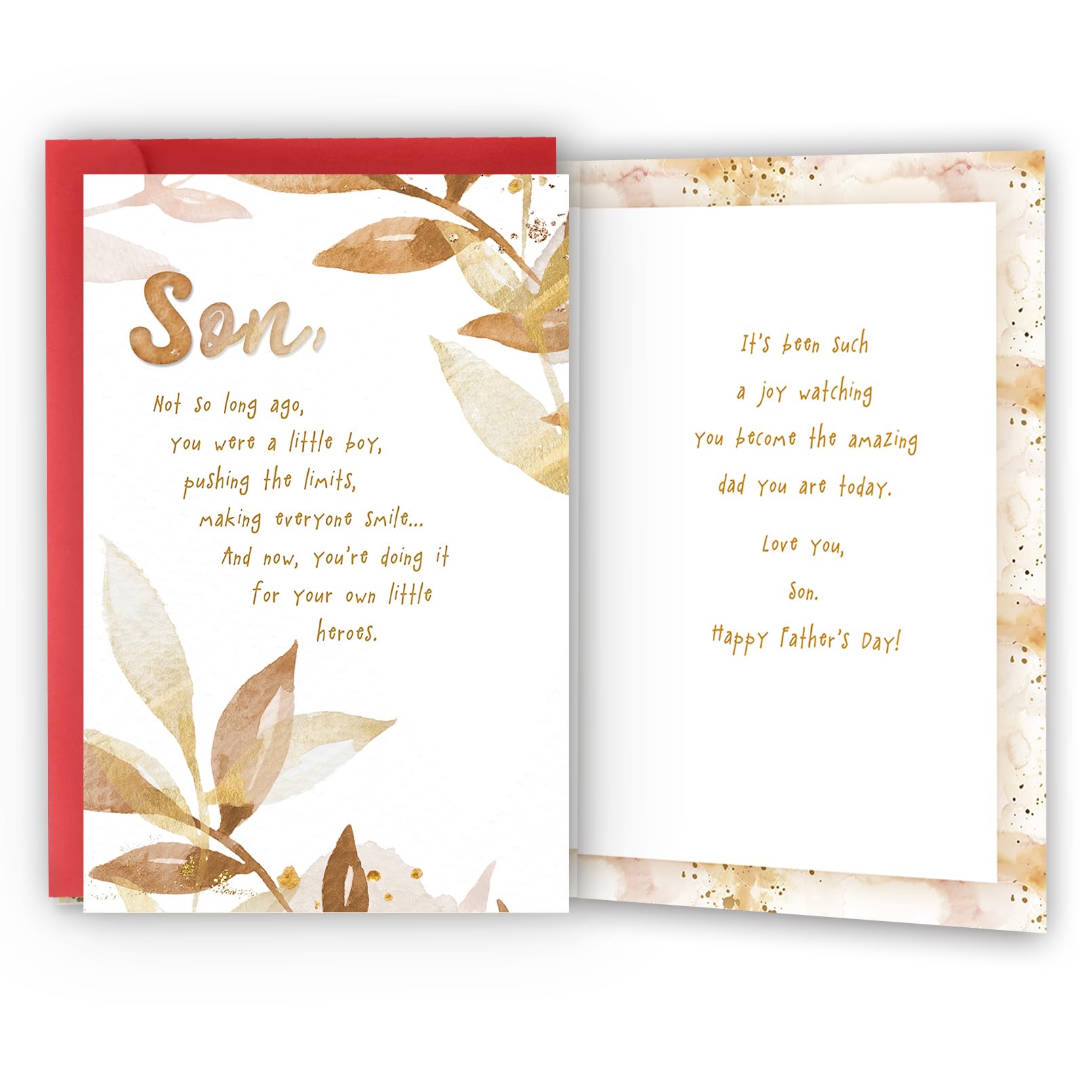 Hongshan Father's Day Gifts for Son,Father’s Day Card from Dad Mom,Son Birthday Card,Eco-Friendly,Gift Decoration for Him