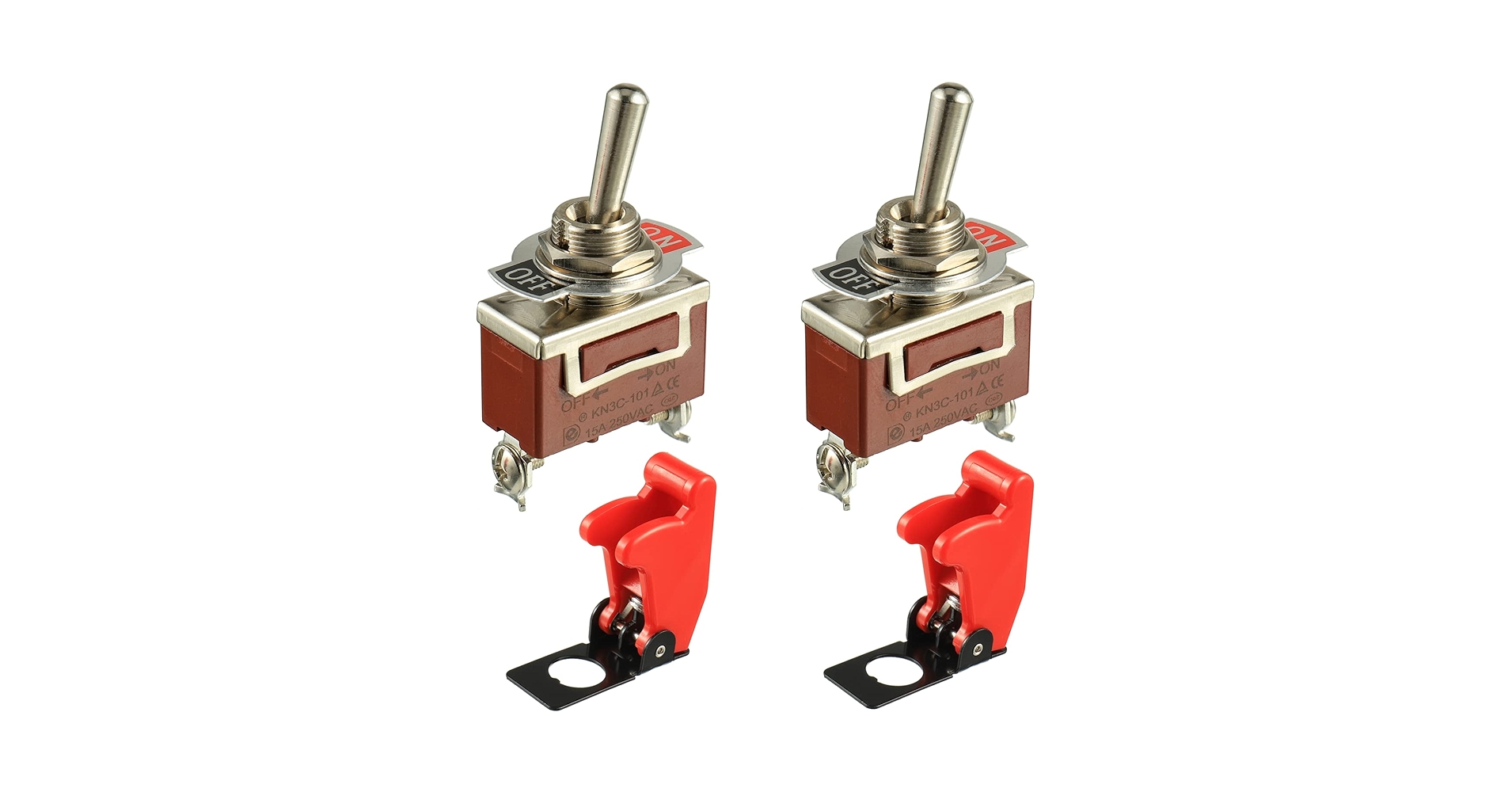 Toggle Switch DGZZI 5PCS Heavy Duty 250V 15-20A SPST ON Off Rocker Switches, 2 Pin ON/Off Toggle