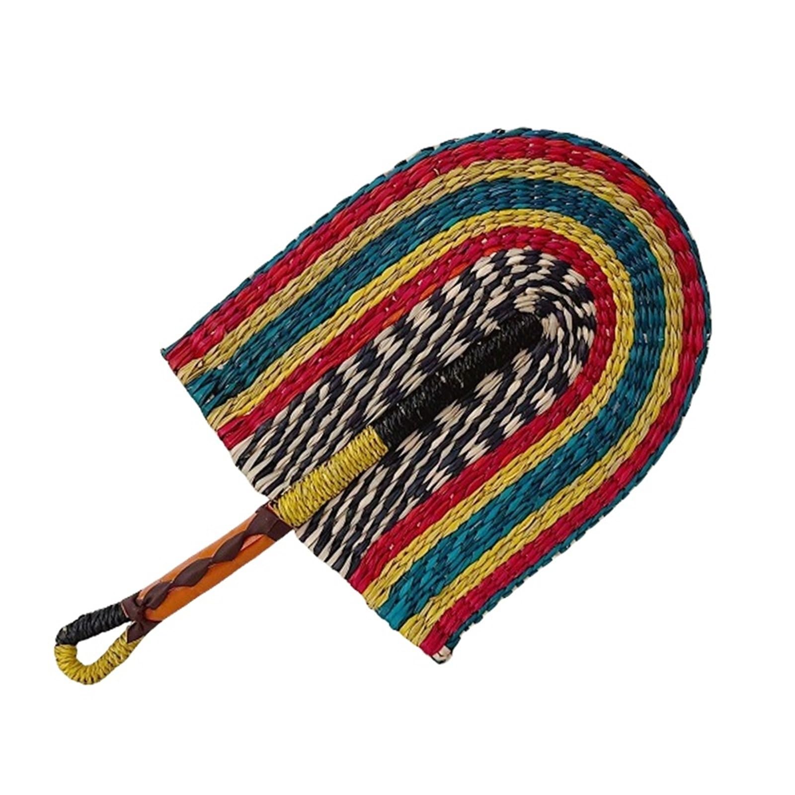 WJLYDM Summer Cooling Cattail Fan Straw Handwoven Grass Home Wall Hanging Decoration Crafts(Color 9)