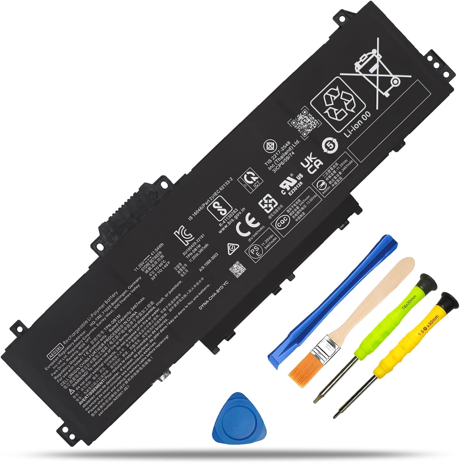 Batería RHKRKQN AE03XL 11.25V 3467mAh para HP