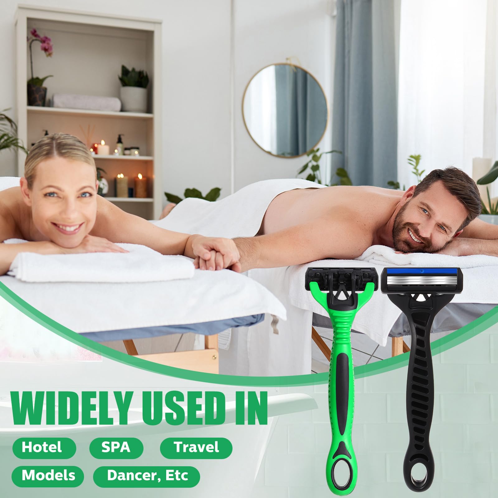 Juego de 36 maquinillas de afeitar desechables de 3 cuchillas a granel para hombre, maquinillas de afeitar desechables sensibles, maquinillas de afeitar de viaje para hombres, maquinilla de