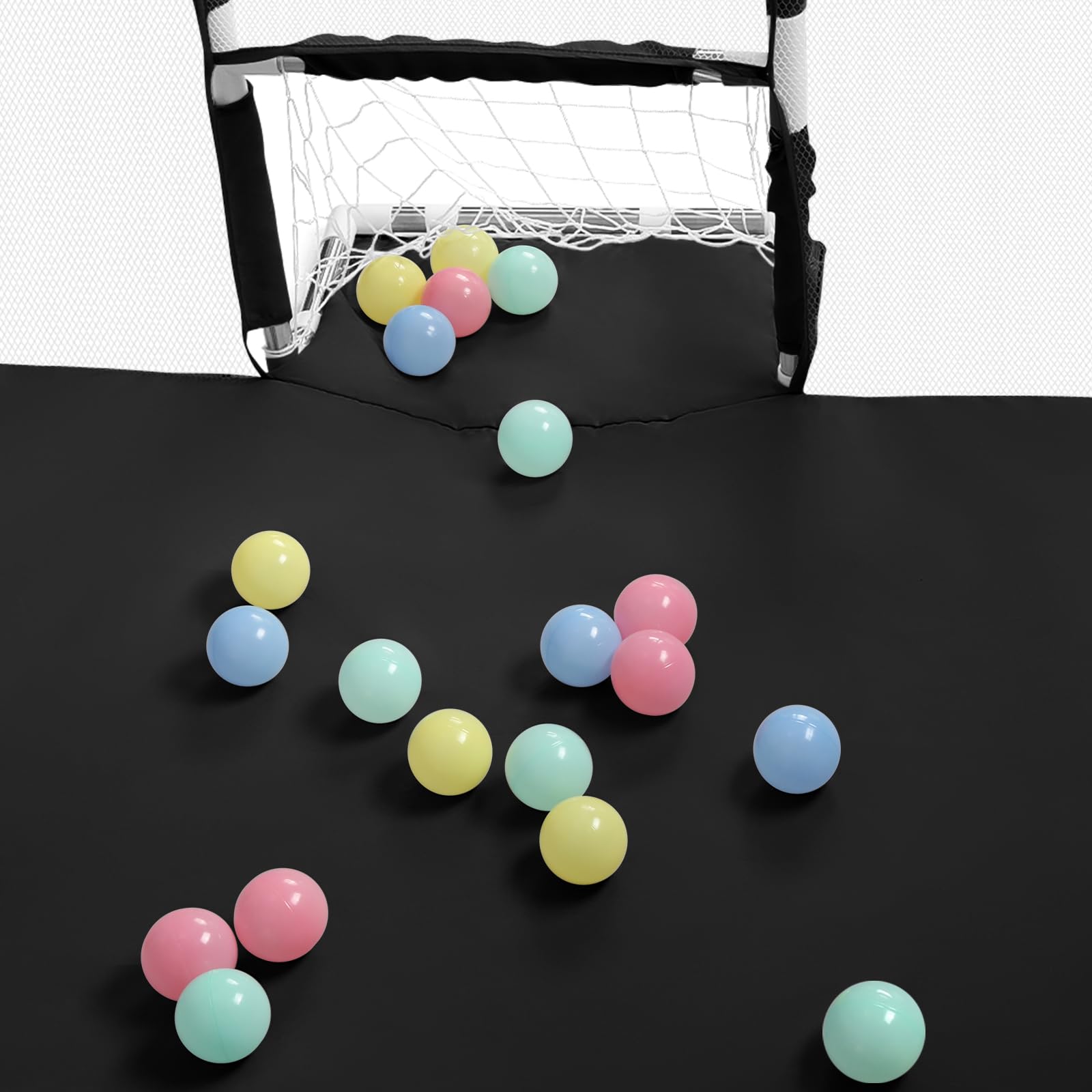 OHMG Parc Bébé,180 * 120cm,d'Activité pour Enfants avec Base,Modulable,Pliable,Grand parc pour enfant en bas âge Avec Porte Zippée,50 Balles,Basketball Rack,4 Ventouses (180 * 120 * 66cm-Noir)