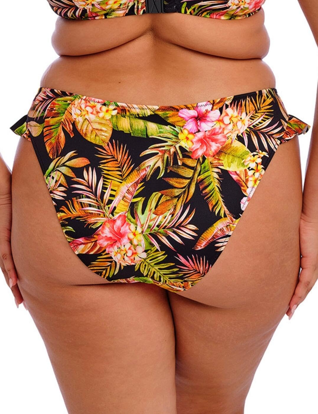 Elomi Damskie majtki bikini Tiger Valley z wysokimi nogawkami, Czarny, 128-Plus