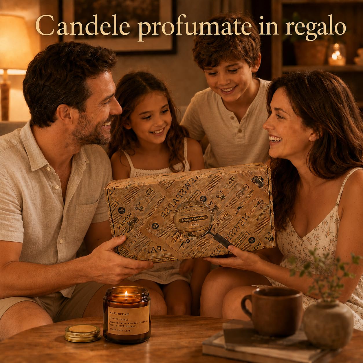 Candele Profumate Set di 8 Pezzi in Vetro, 800g Cera di Soia Profumo di Rose, Legno di teak, Amber, Menta und Grapfruit Aromaterapia Set Candele Compleanno Regalo per Mamma, Durata Fino a 200 Ore