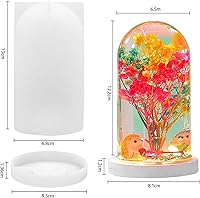 Vista 6 de 3 Pcs Large Spherical Cylinder Light Resin Silicone Mold Lamp Holder Mold for Flower Preservation with USB Light for DIY Epoxy Resin Casting Craft