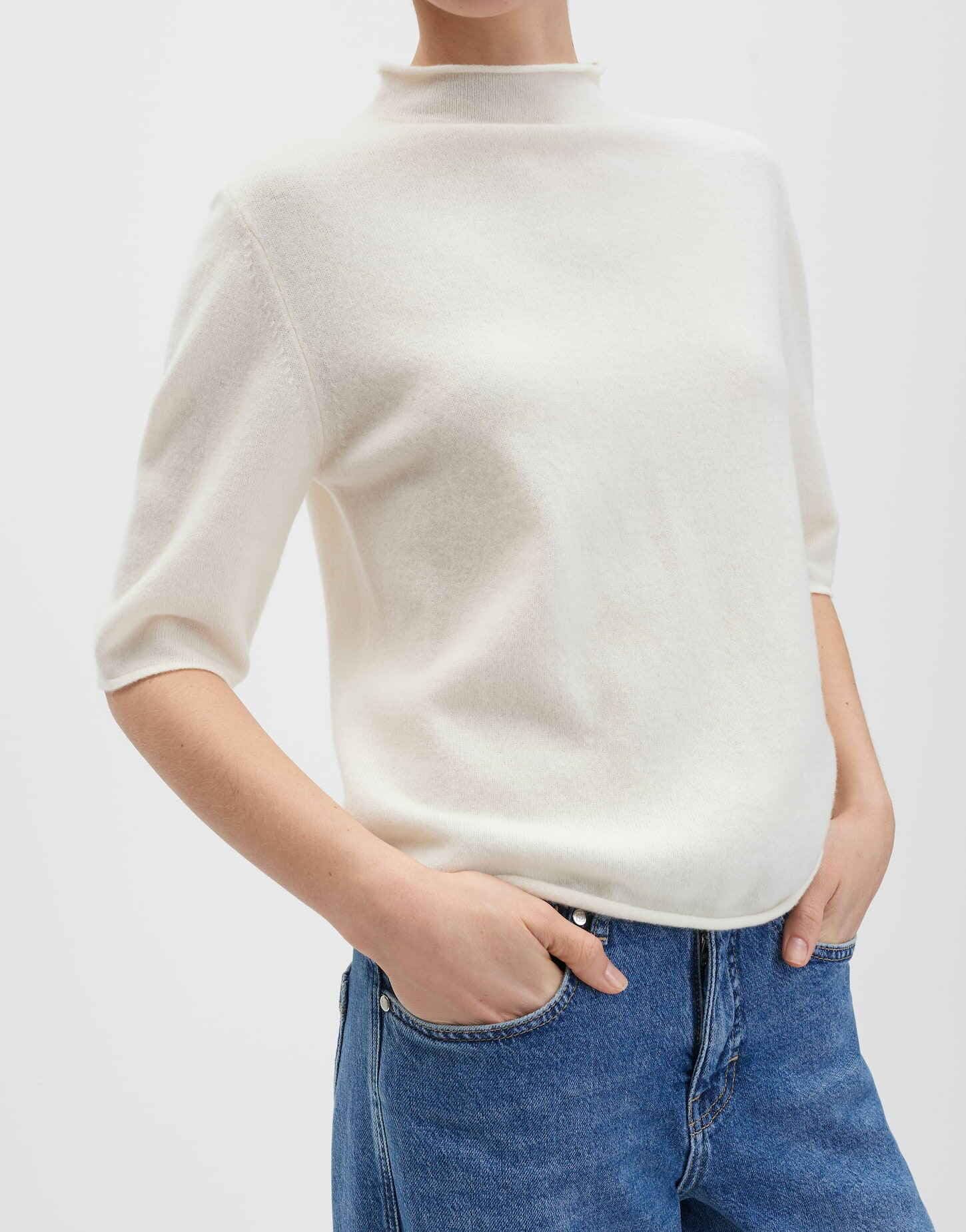 someday Damen Pullover | TUMEA Regular Kurzarmpullover aus Reiner Wolle