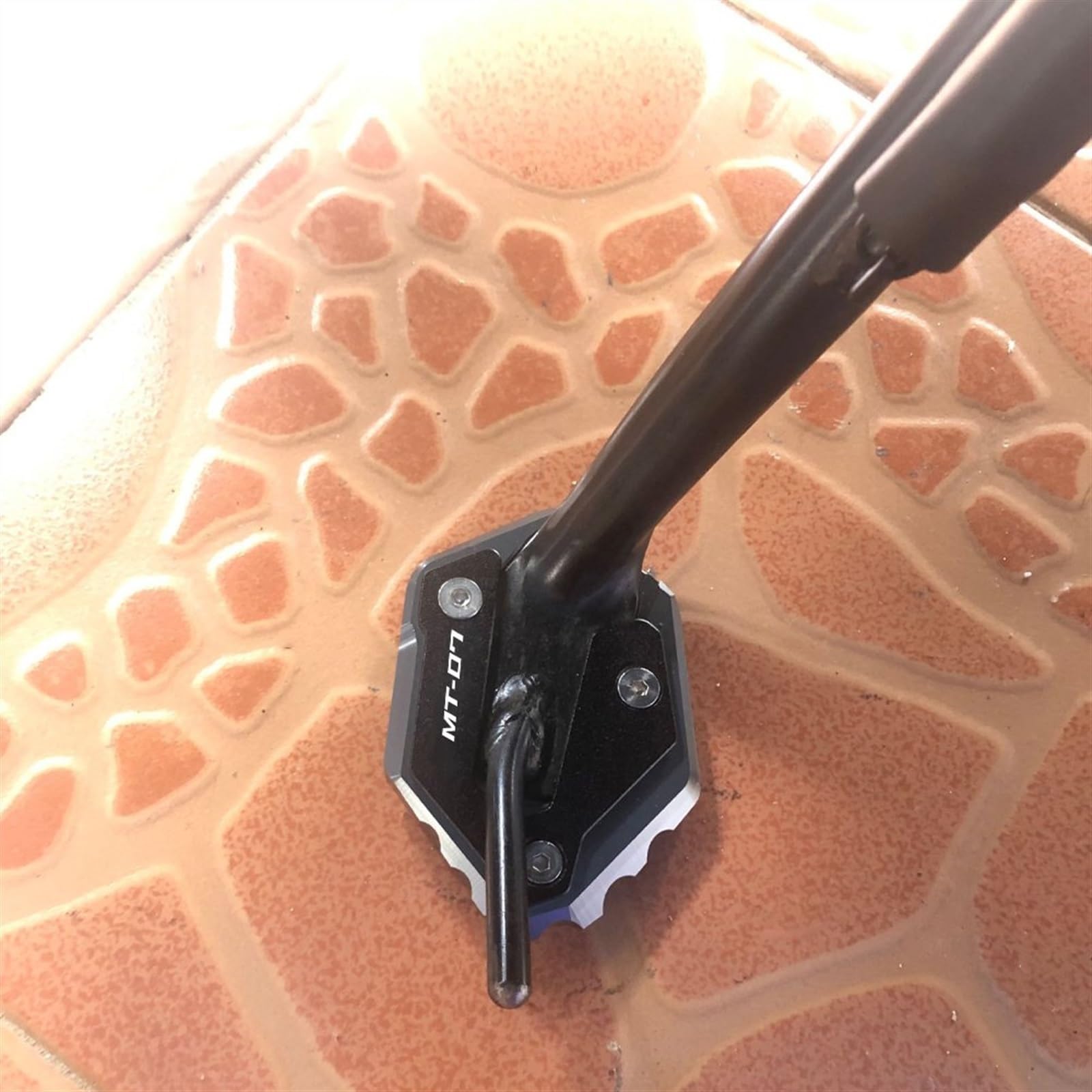 Piastra Allargatrice Per Cavalletto Laterale Moto, Per Yamaha MT-07 2014-2018, In Alluminio CNC, Blu