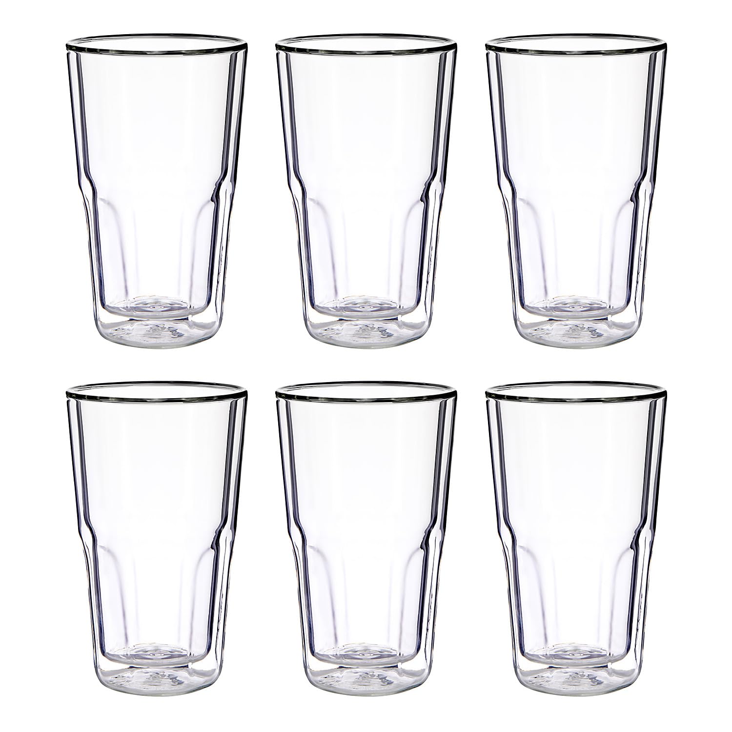BUTLERS 6er Set Thermogläser 350 ml Borosilikatglas - HOT & COLD - | Farbe Durchsichtig - Kaffeegläser für Latte Macchiato - Teegläser für Kräutertee & Kakao - Doppelwandig