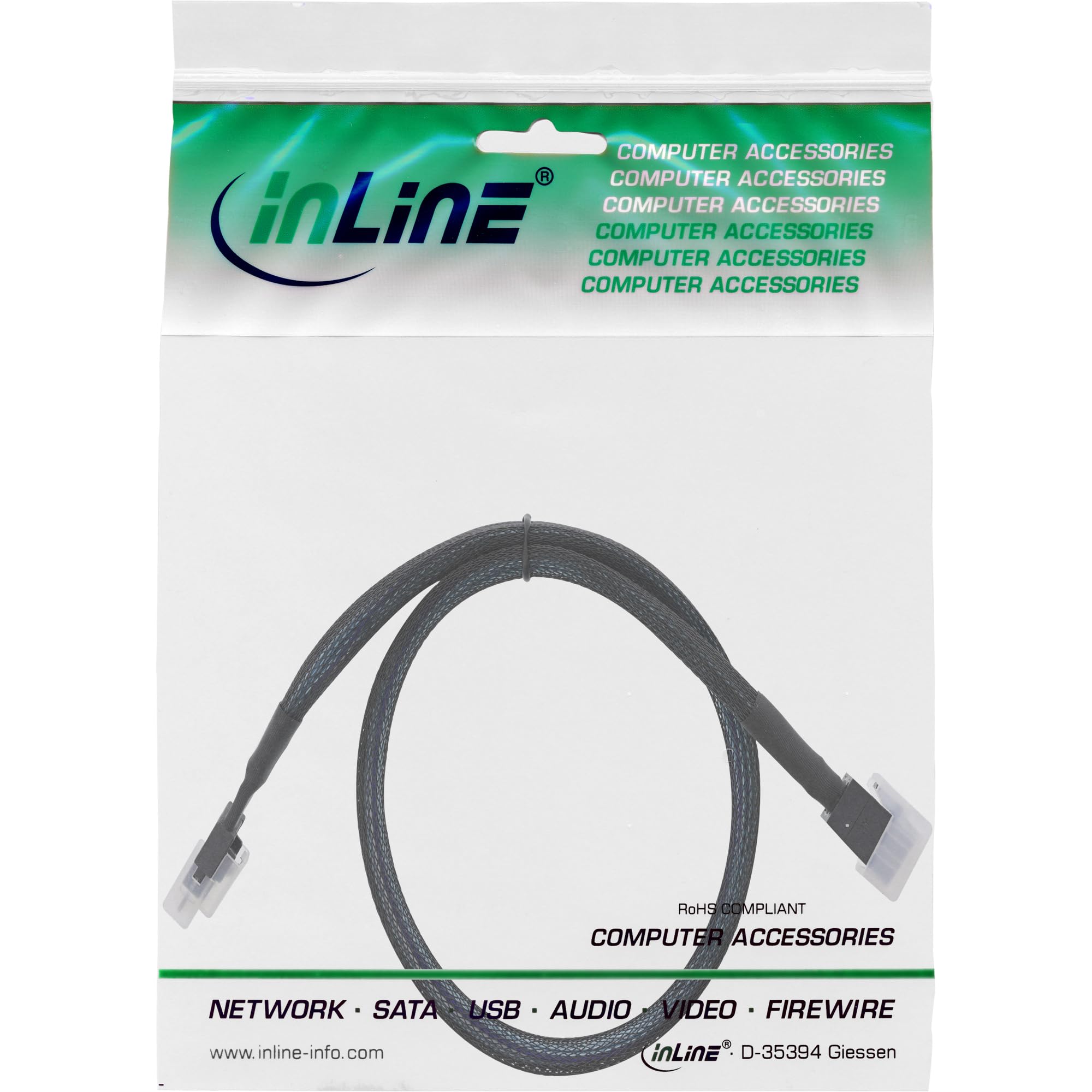 InLine 27643B cable Serial Attached SCSI (SAS) 1 m 24 Gbit/s Negro