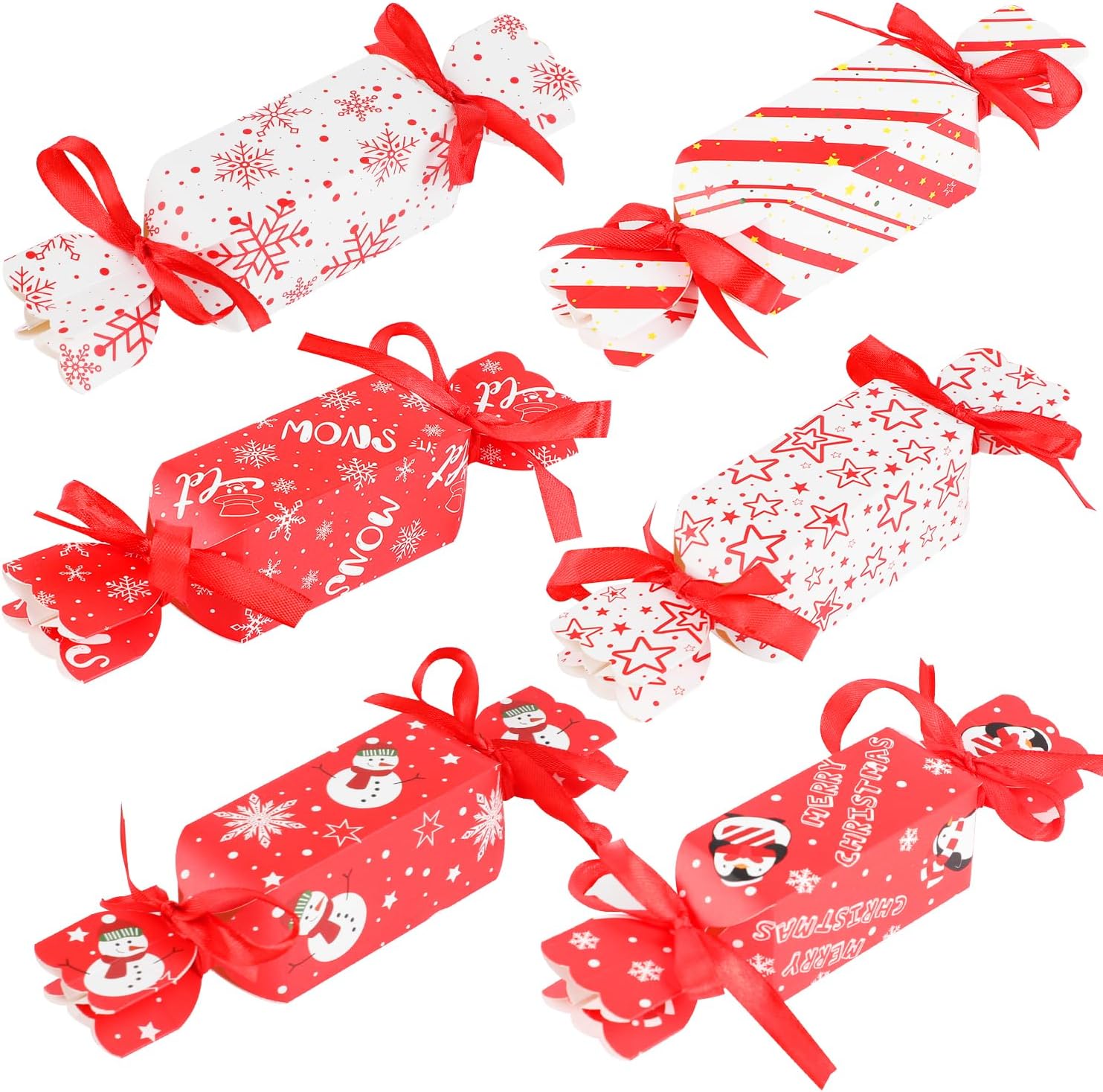 DERAYEE 48 Pieces Christmas Small Boxes, Candy and Treat Boxes for DIY Sweets Cookies, Xmas Party Favor