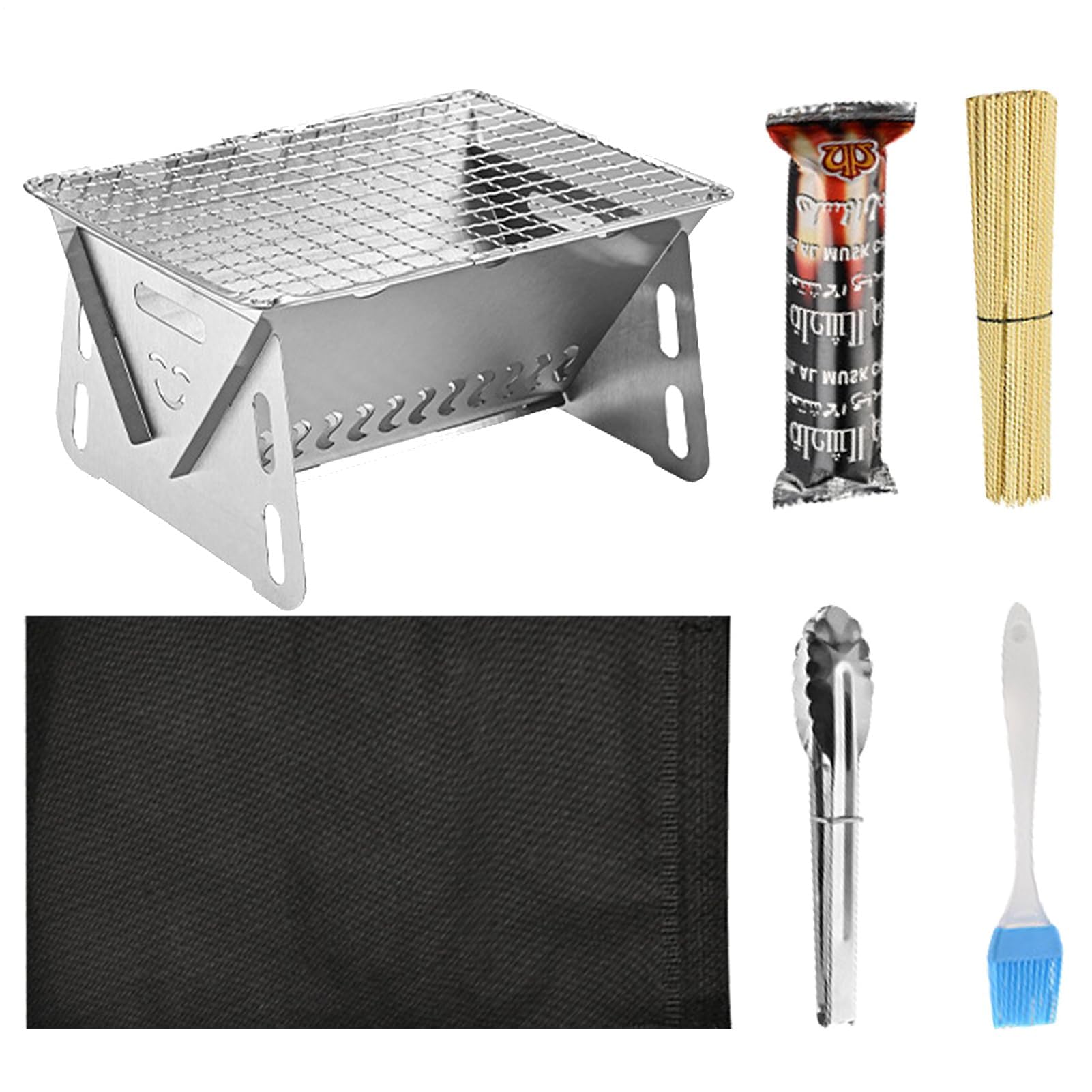 Kompaktowy grill na ognisko ze stali nierdzewnej – przenośny grill do pieszych wędrówek, pikników, plaży, ogrodu, wędrówek z plecakiem, idealny sprzęt do gotowania przy ognisku