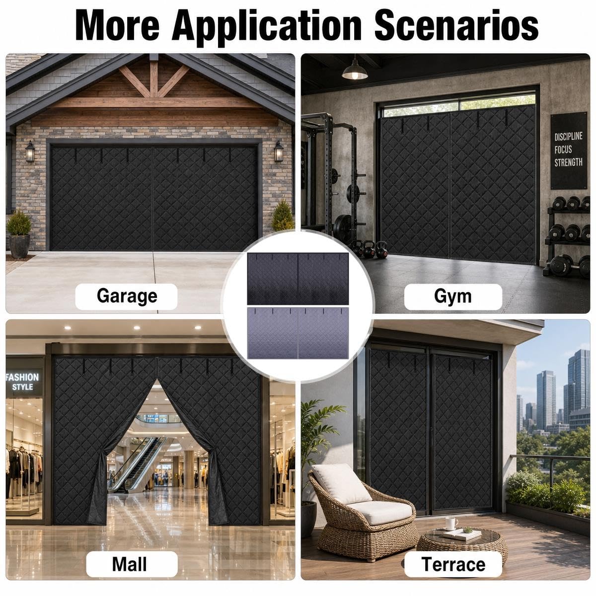 Kit Isolante per Porta Garage Invernale, Tenda Magnetica Termica