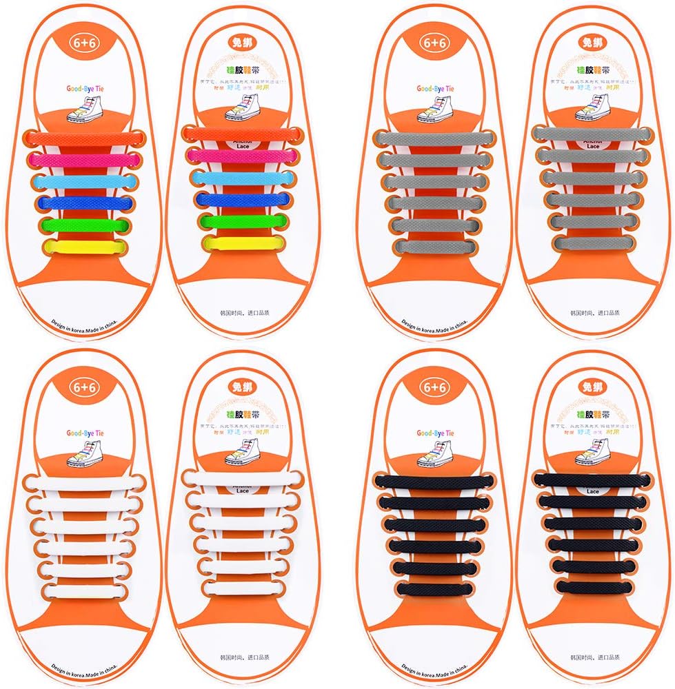 Talent Fashion No Tie Shoe Laces for Kids Adults Elastic Shoe Laces Tieless Silicone Shoelaces for Sneakers Boots