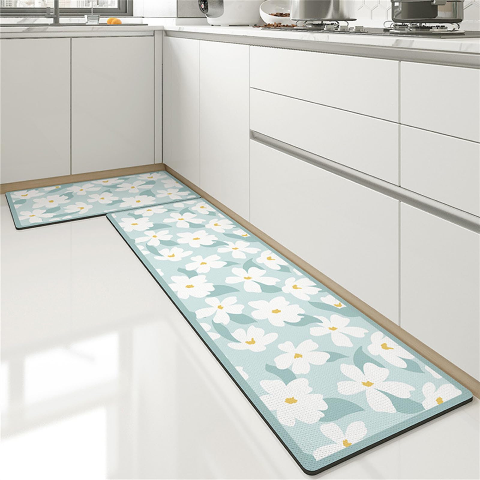 Tapis cuisine super absorbe l'eau anti-glisse fini les taches sur le carrelage 80x200