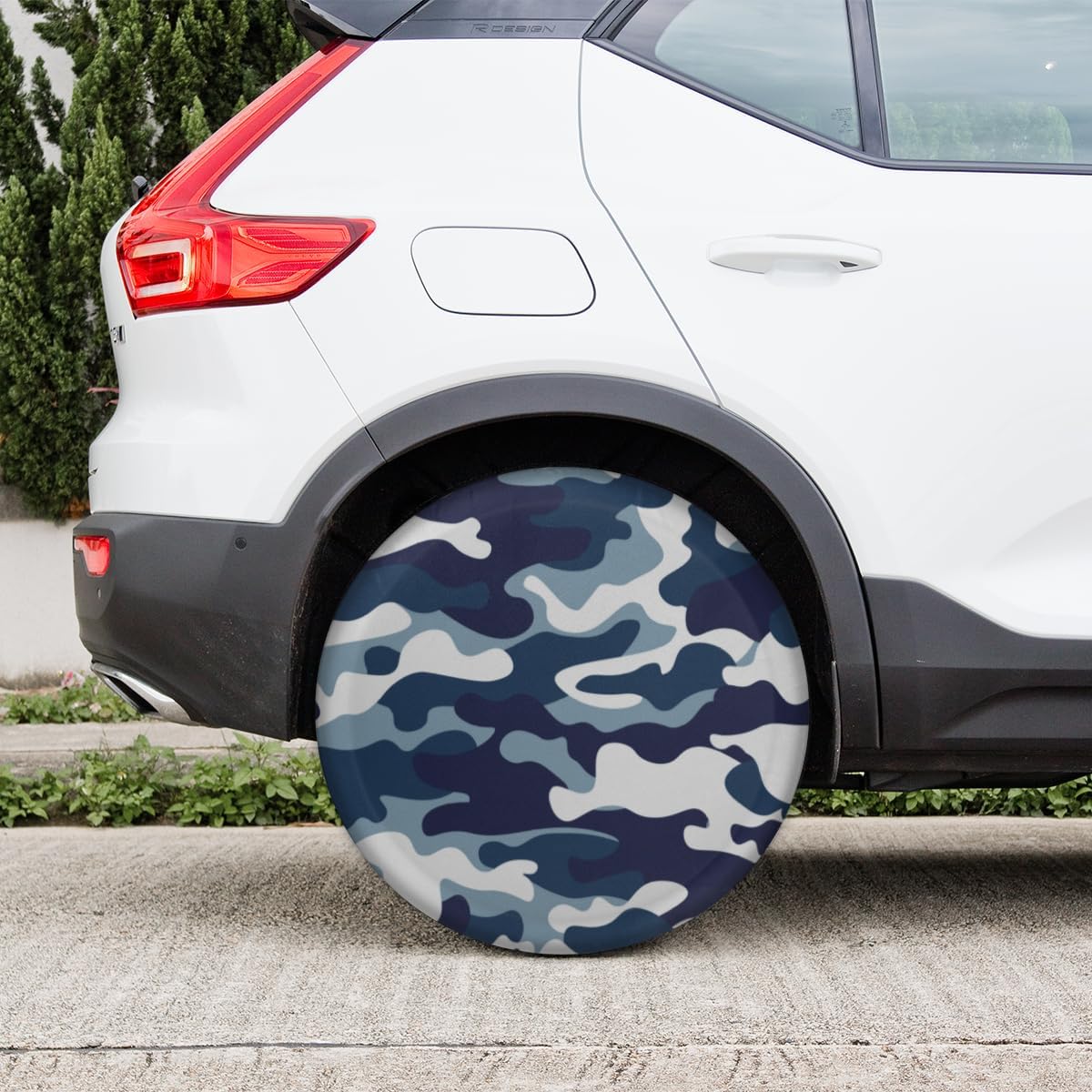Navy Camouflage Tire Covers Portable Spare Tire Cover Soft Durable Waterproof Dustproof Set of 4 Bags 15 Inches for Car Truck SUV Trailer Camper