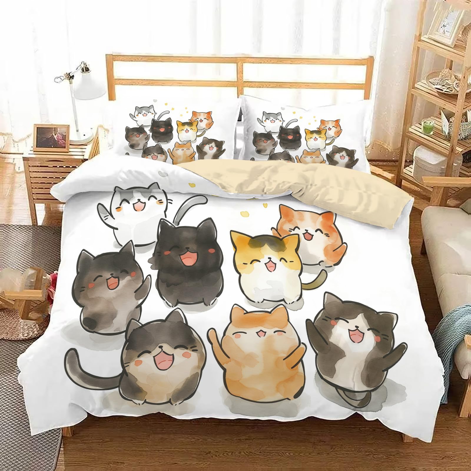 Housse de couette 220X240 chaton pour une chambre d'enfant douce et respirante