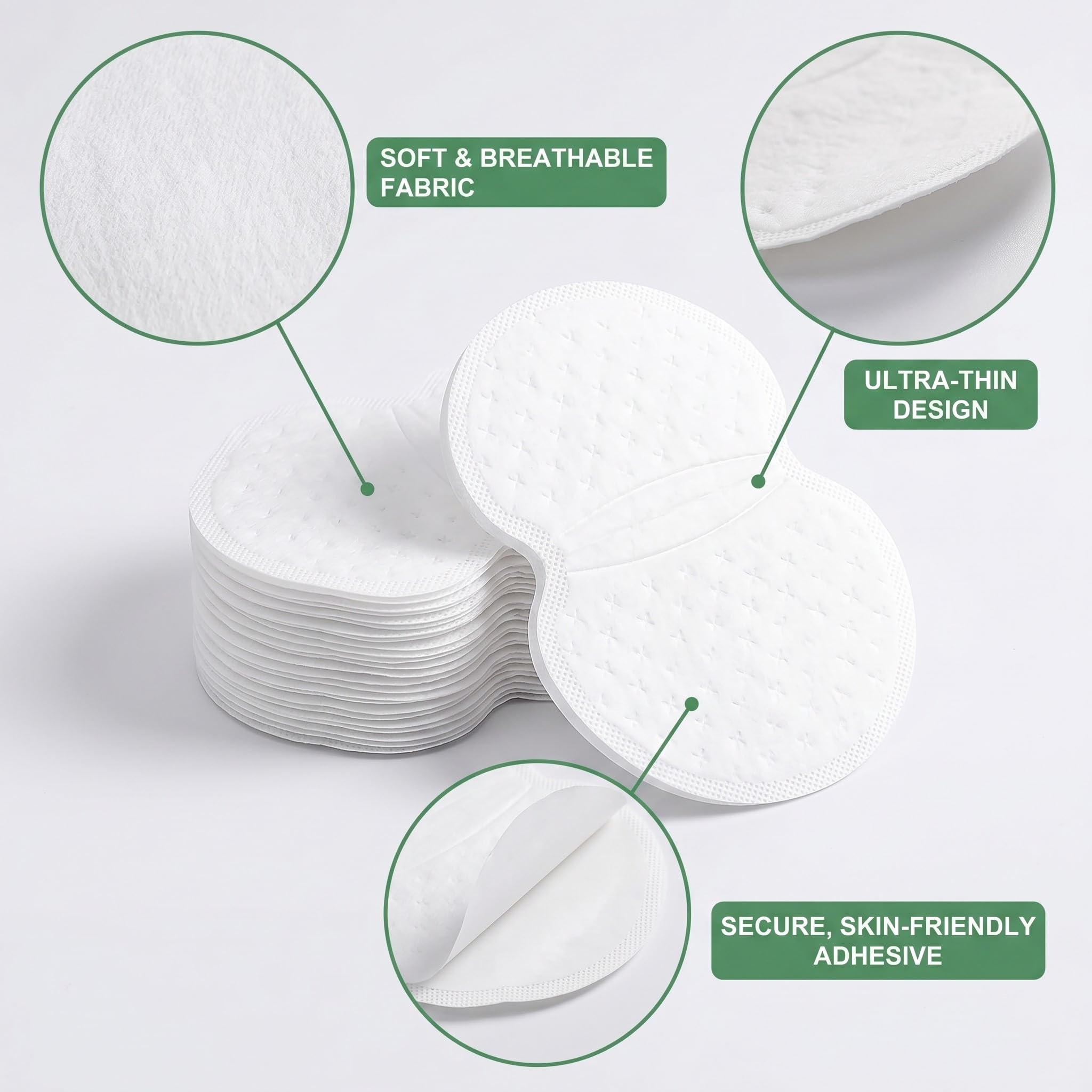 60 Piezas Almohadillas Sudor Axilas,Sobaqueras Sudor,Parches Antitranspirante,Cómodas,para Absorción y Reducir Olor Protege Tus Prendas