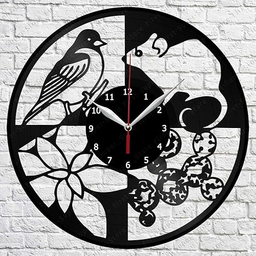 Biology - Reloj de pared de vinilo LP Record decoración del hogar, hecho a mano, regalo de personalidad 1 (tamaño 12 pulgadas, color: negro)